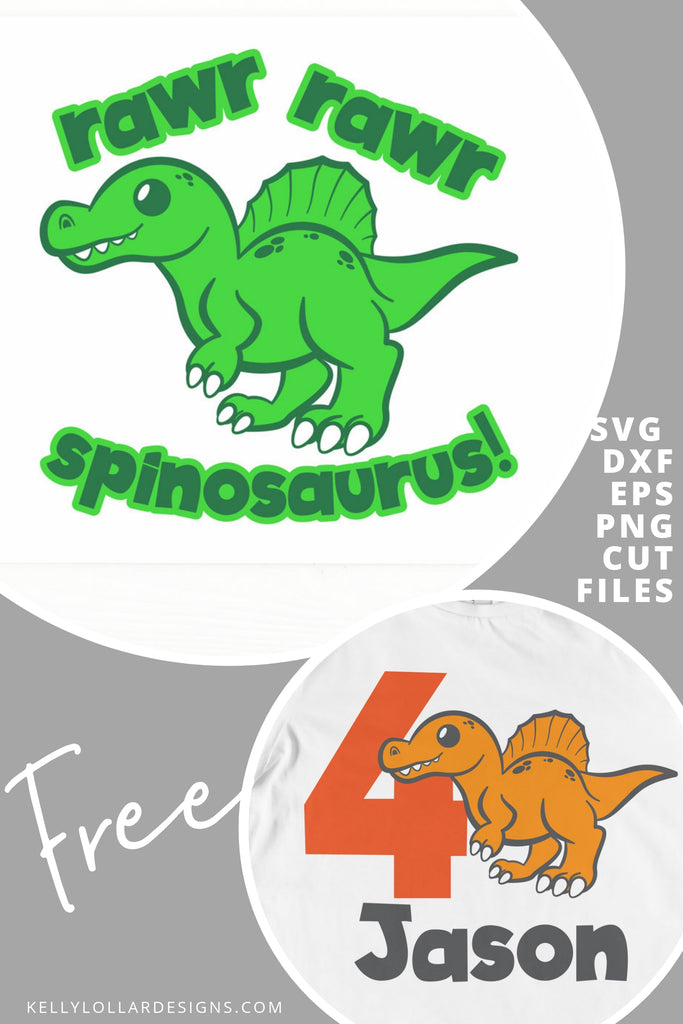 Rawr Rawr Spinosaurus SVG DXF EPS PNG Cut Files | Free for Personal Use