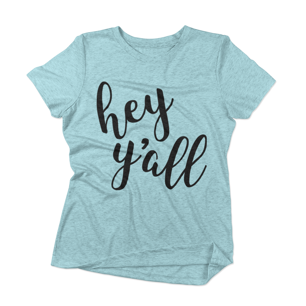 Hey Y'all SVG File on a sample t-shirt - free for personal use | Kelly Lollar Designs