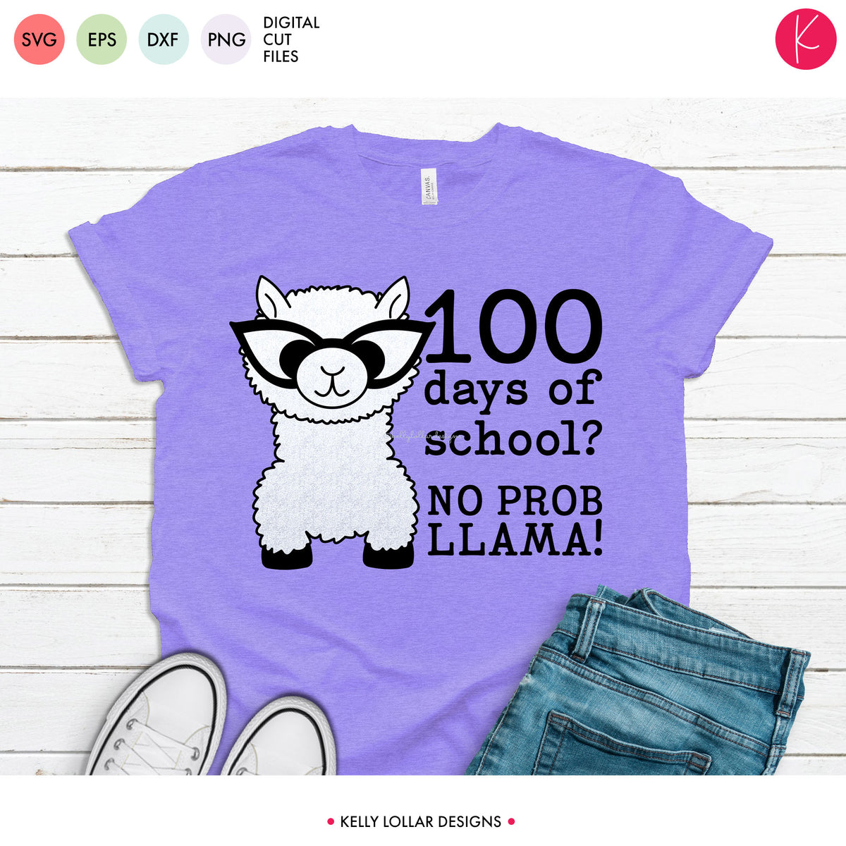 Download 100 Days of School? No Prob Llama! | SVG DXF EPS PNG Cut ...