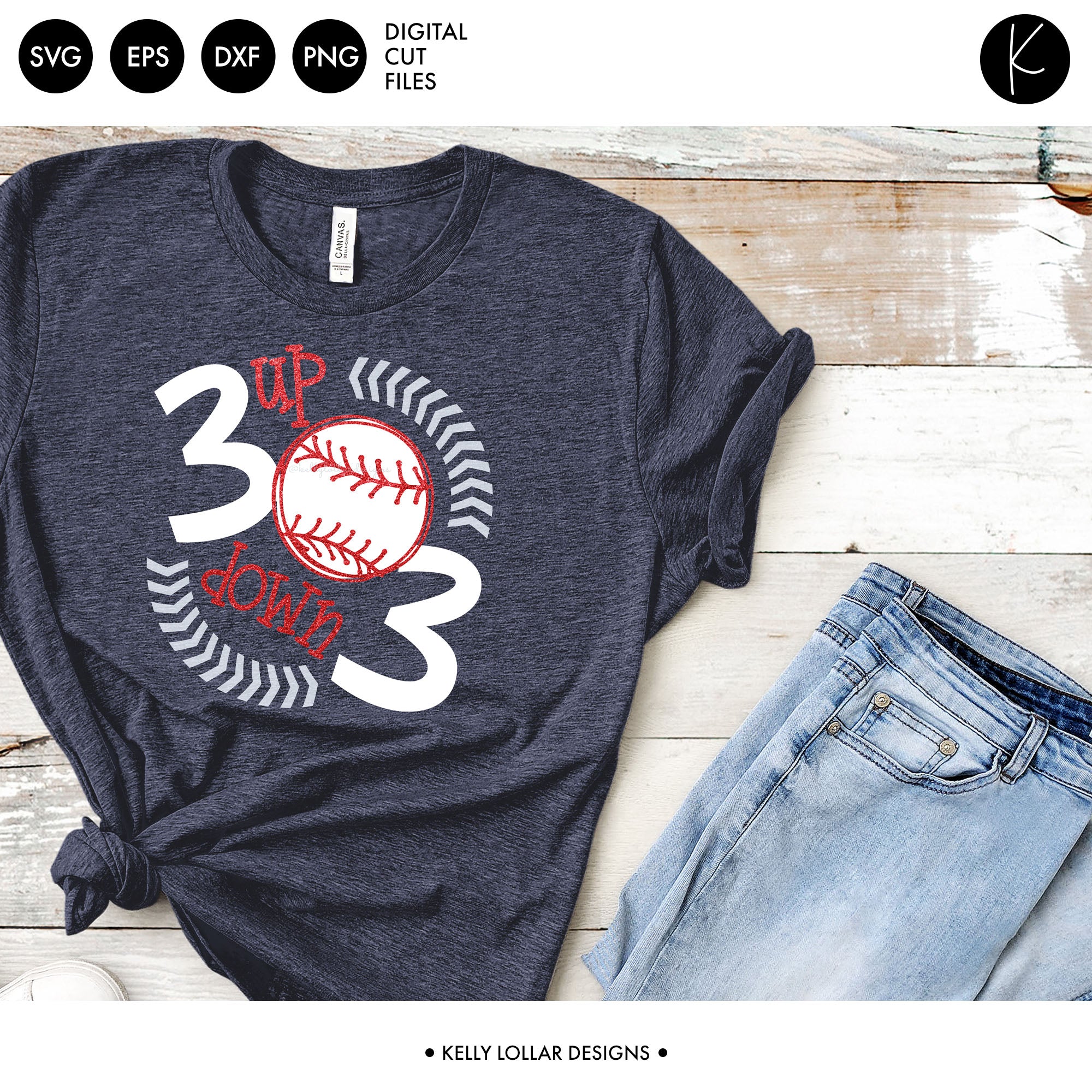 Download 3 Up 3 Down Baseball Or Softball Shirt Svg Cut File Kelly Lollar Designs