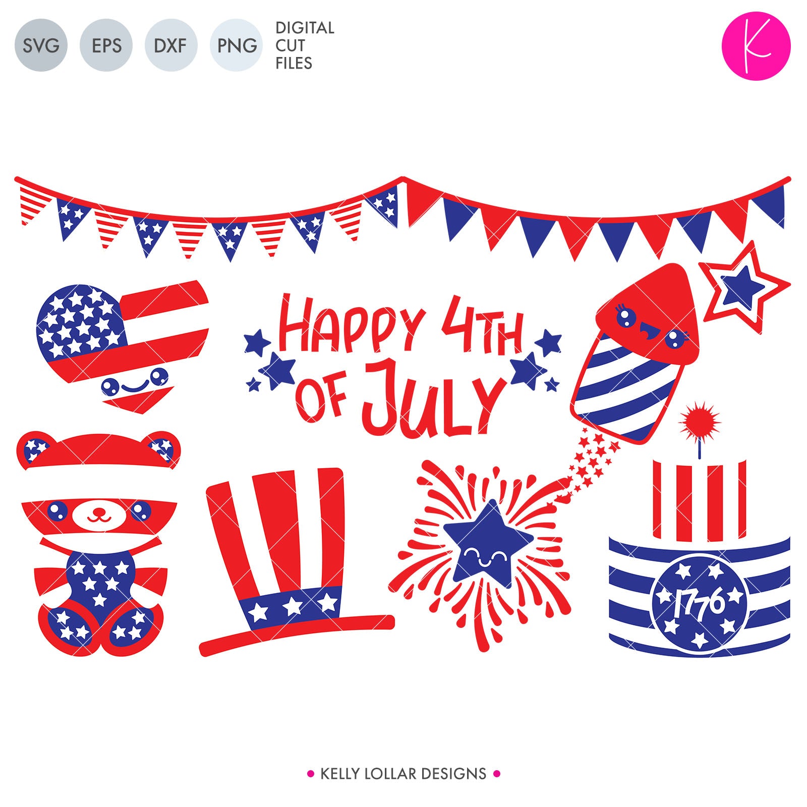 Download 4th of July Character SVG Pack | Kelly Lollar Designs