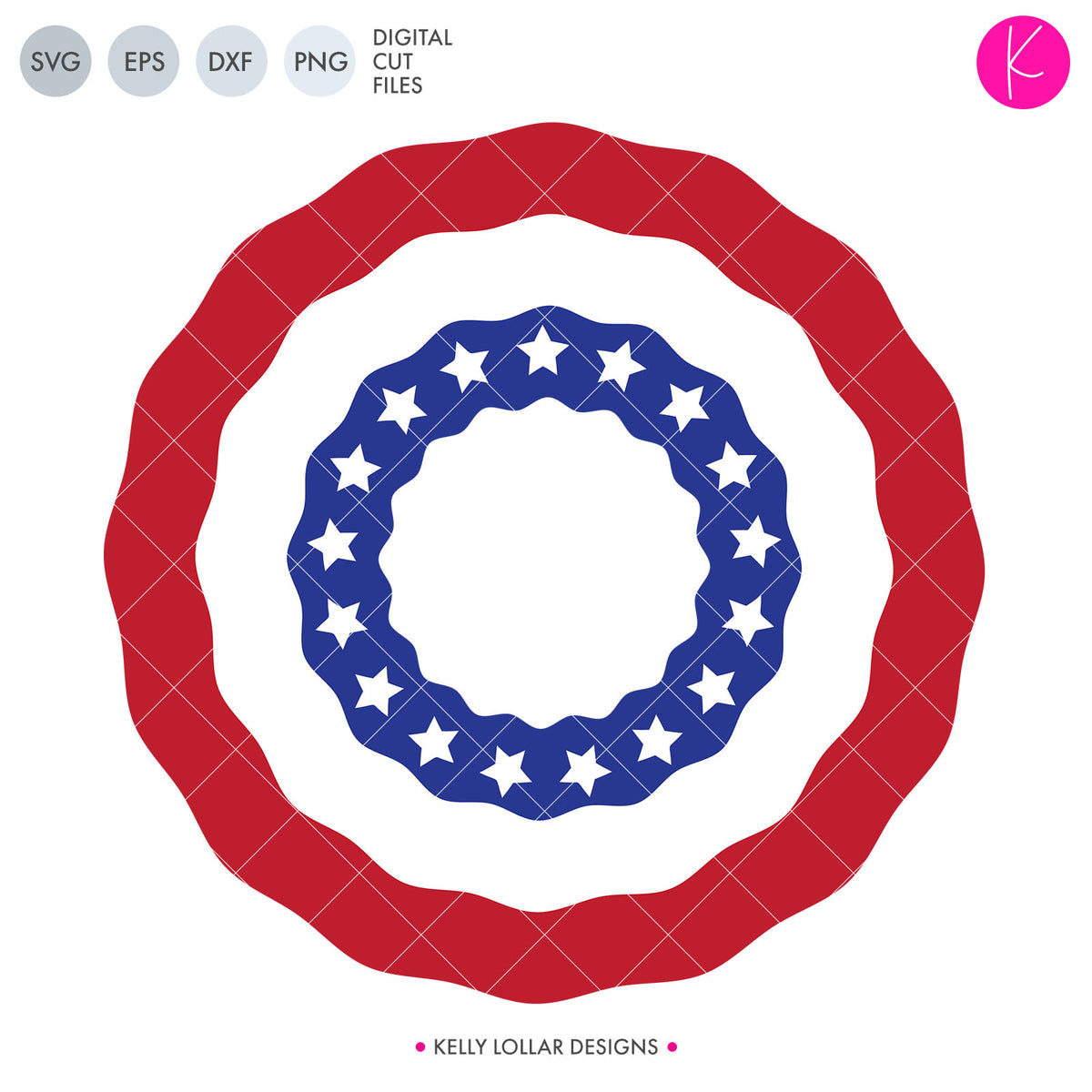 Download American Flag Bunting Monogram Frame SVG Cut File | Kelly ...
