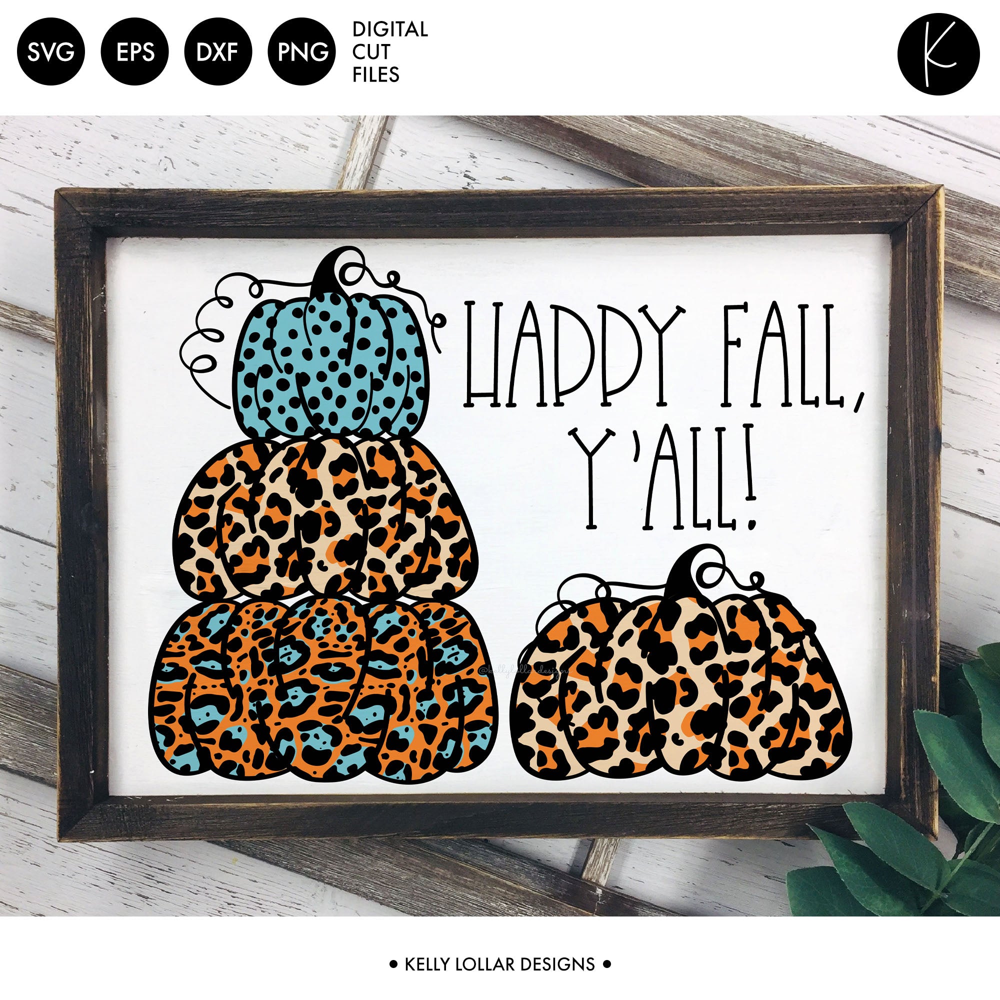 Download Animal Print Stacked Pumpkins Svg Dxf Eps Png Cut Files Kelly Lollar Designs