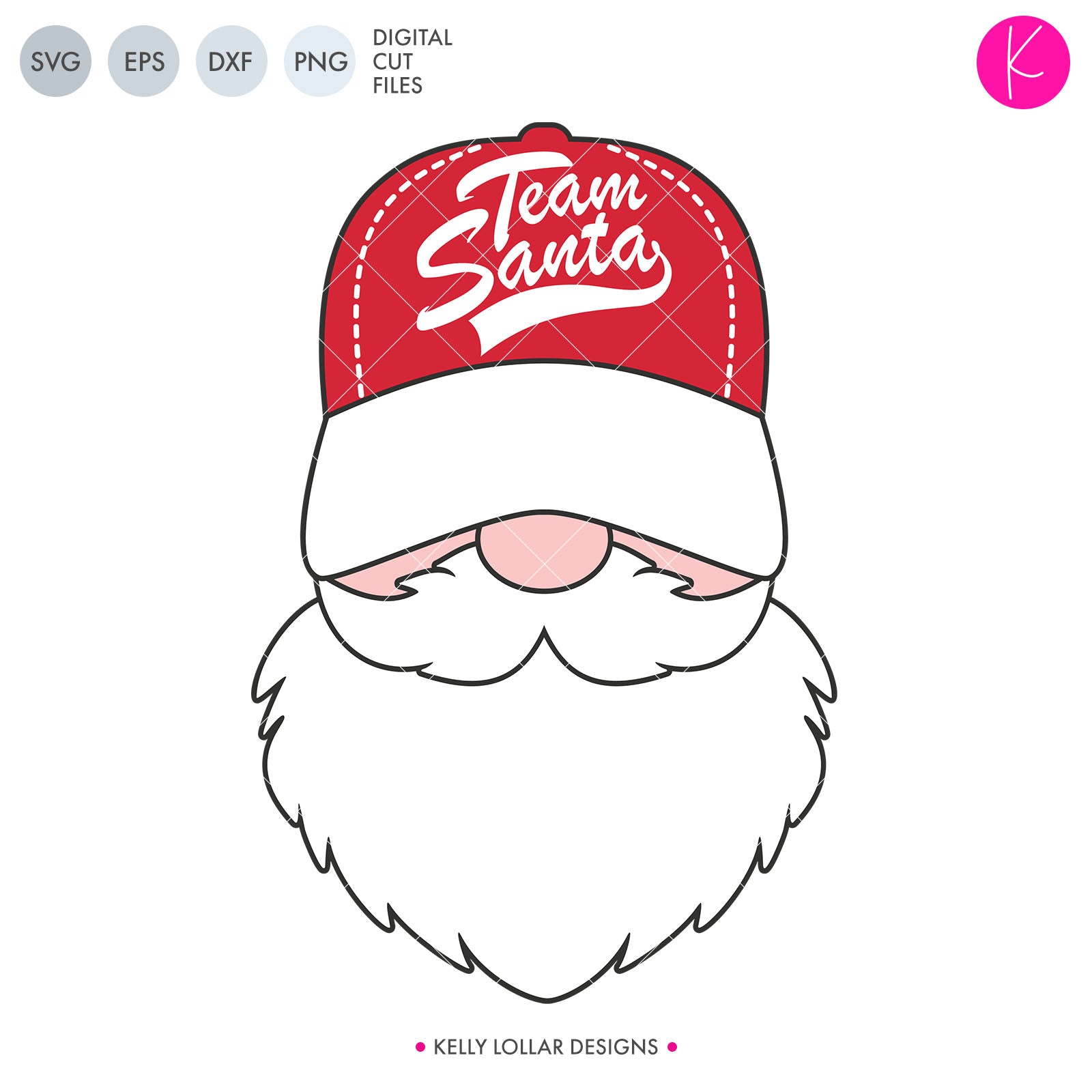 Download Baseball or Softball Santa Face SVG Cut Files | Kelly ...