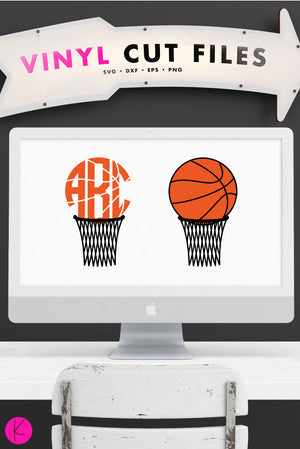 Download Basketball Hoop Monogram Svg File Kelly Lollar Designs