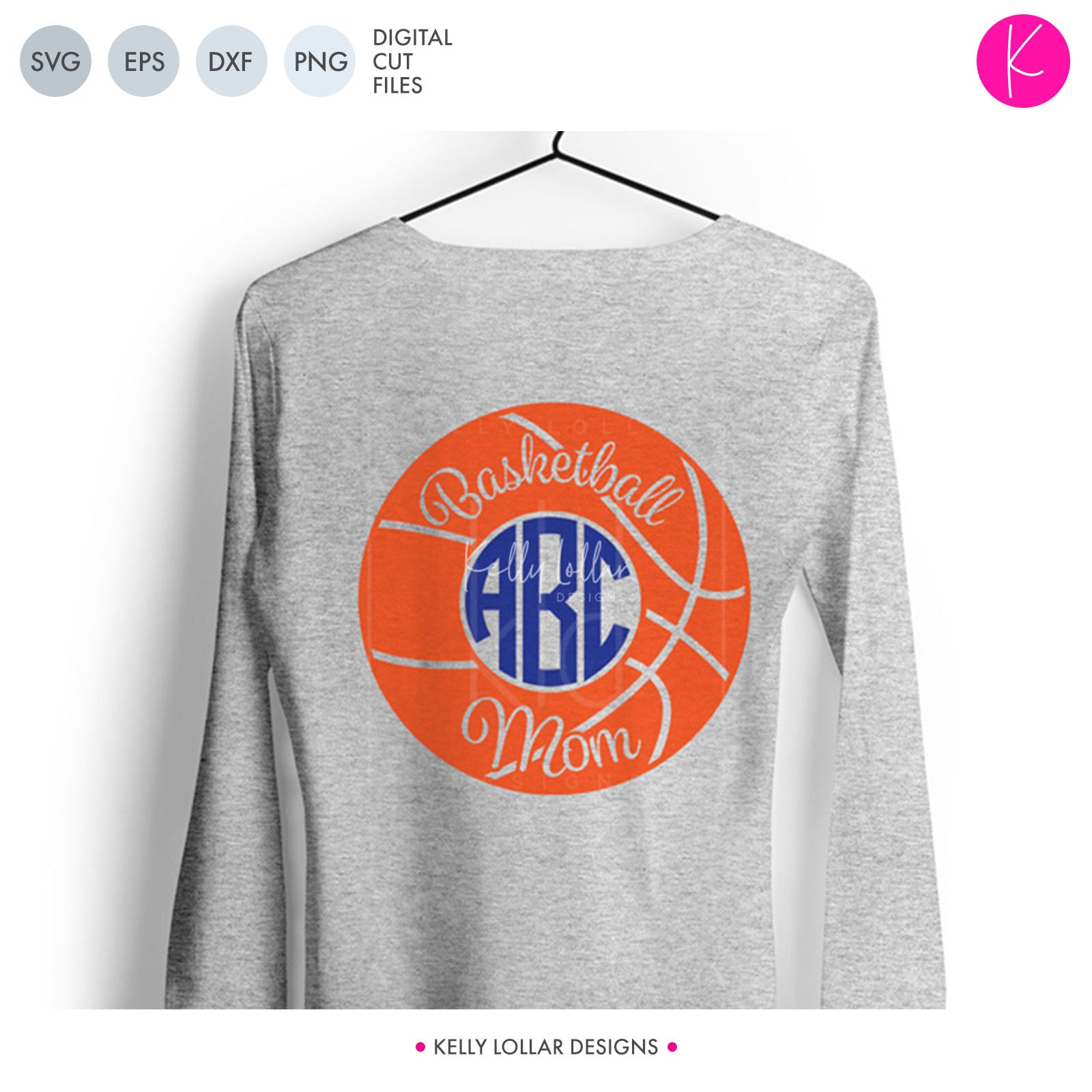 Basketball Mom Monogram Svg File Kelly Lollar Designs