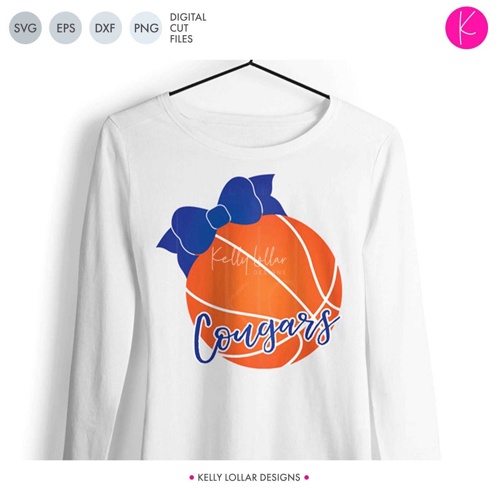 Download Basketball with Bow SVG File | Kelly Lollar Designs