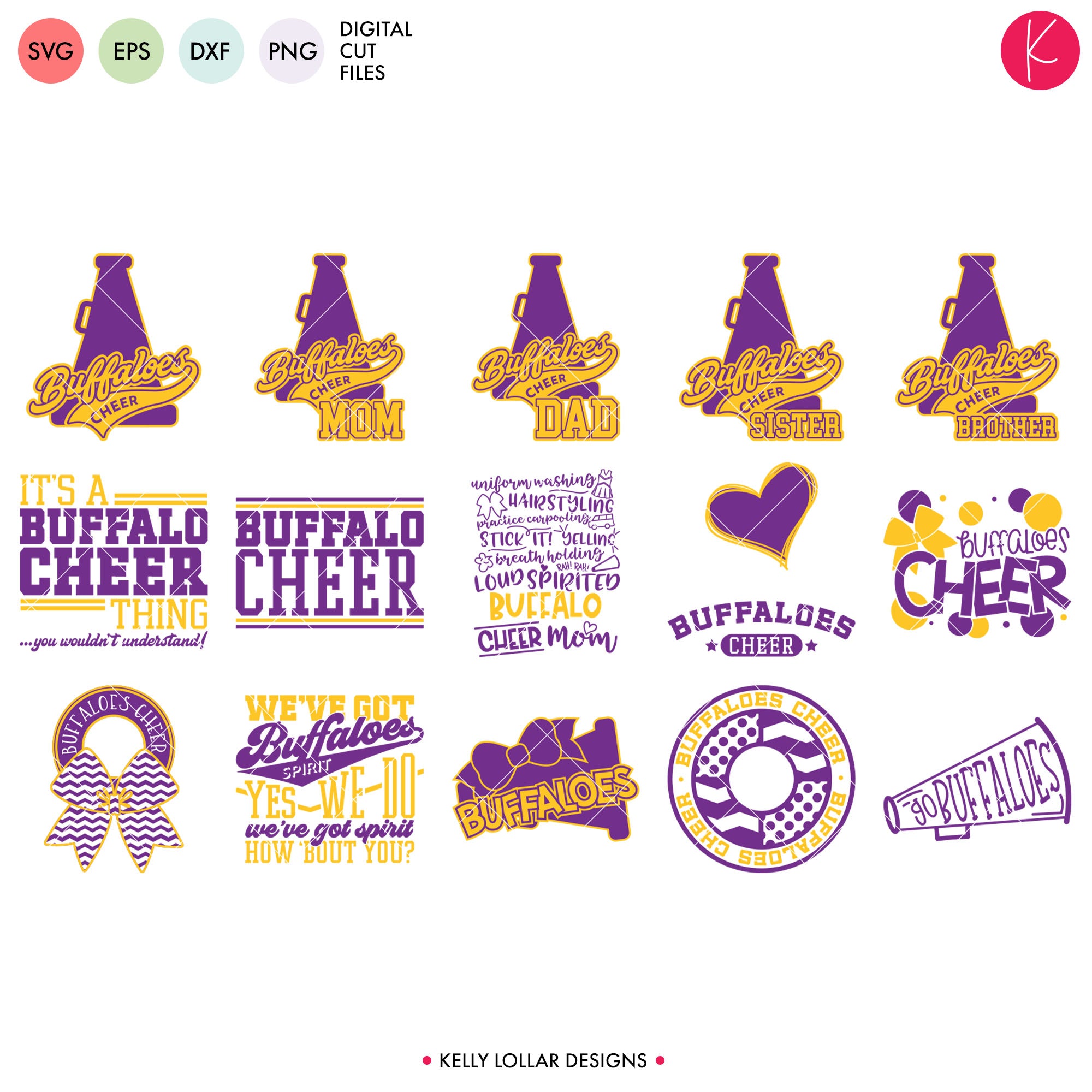 Download Buffaloes Cheer Bundle | SVG DXF EPS PNG Cut Files - Kelly ...