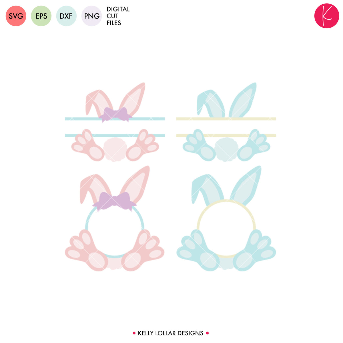 Download Bunny Monogram Frame Pack 1 | SVG DXF EPS PNG Cut Files ...