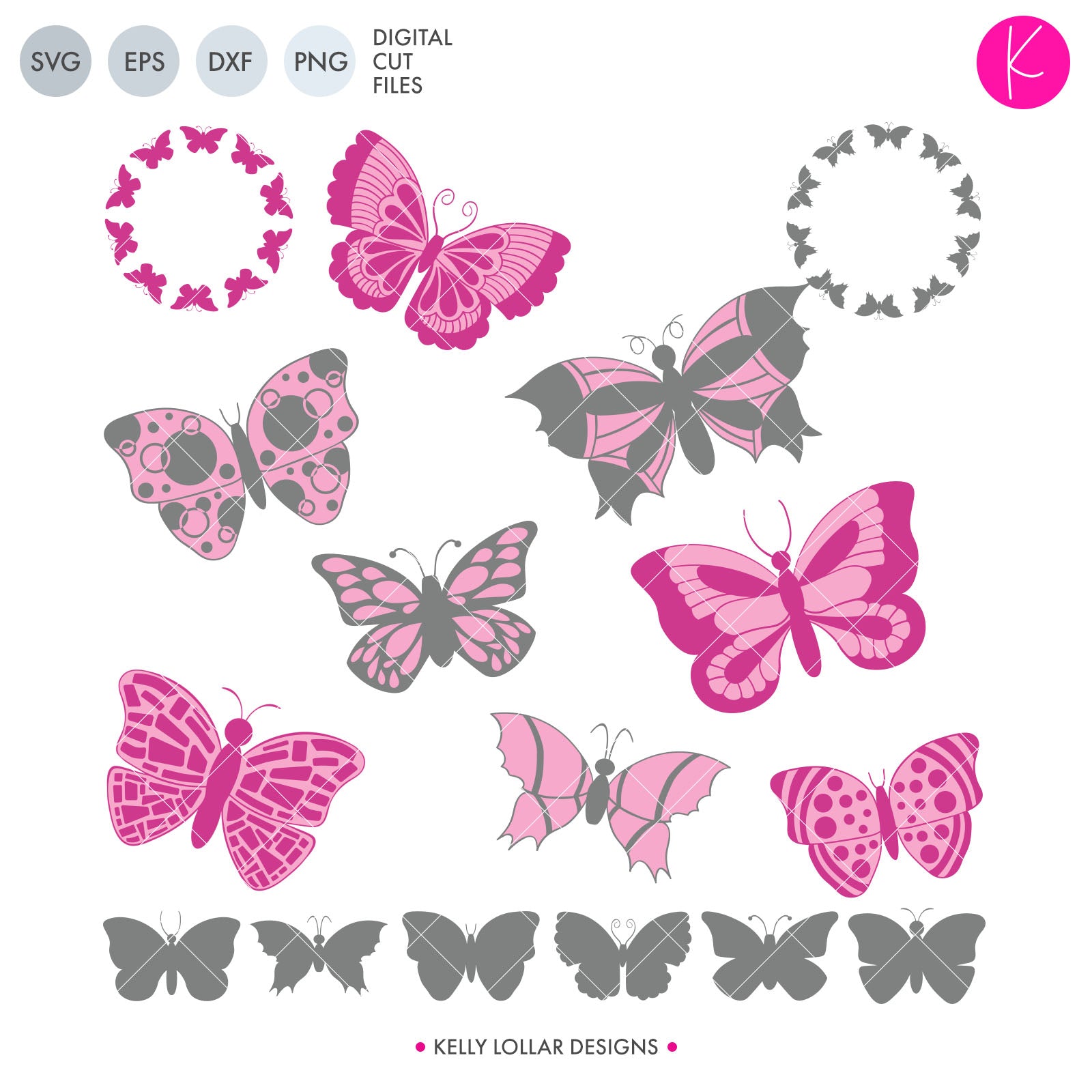 Download Butterfly SVG Files - 16 piece pack | Kelly Lollar Designs