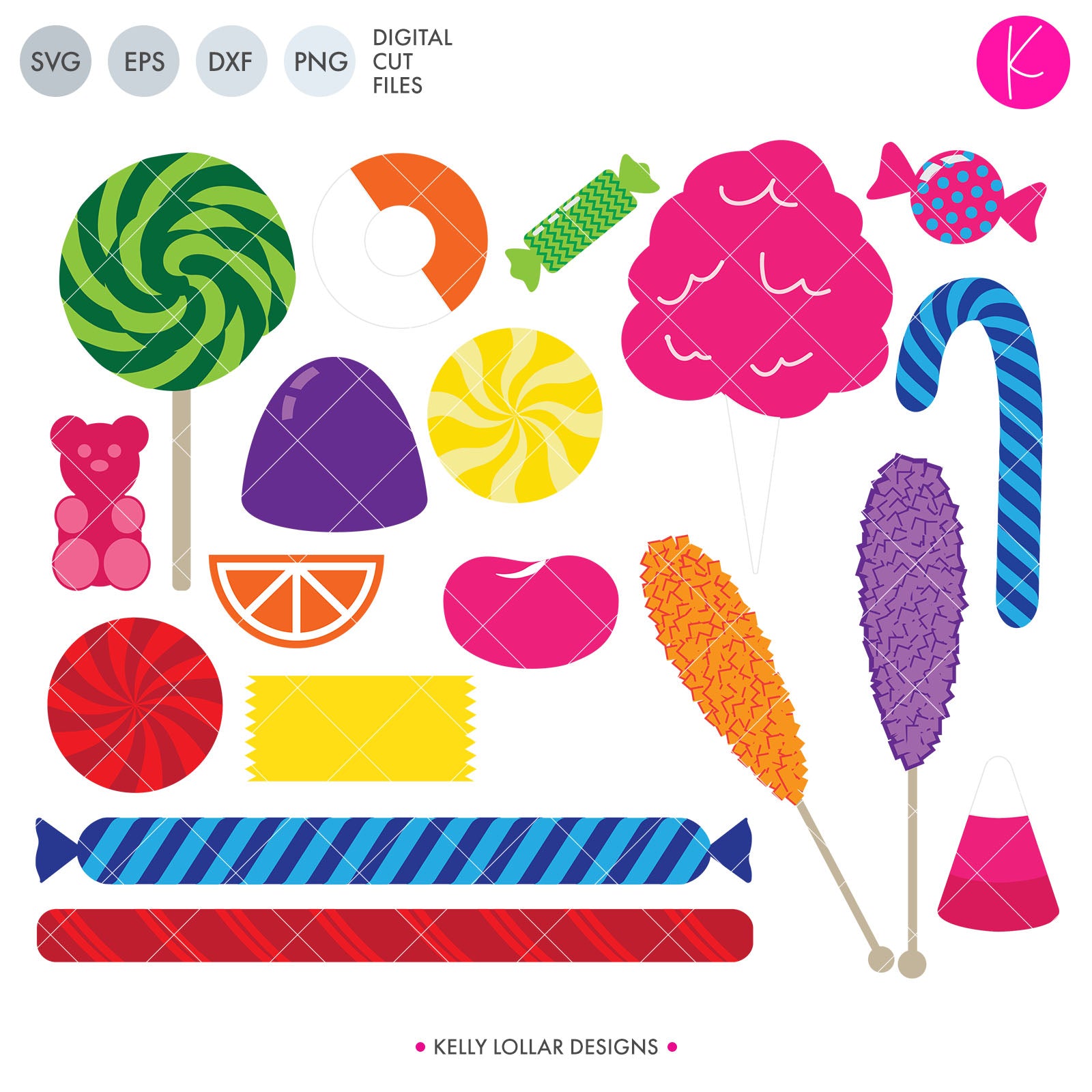 Download Candy Svg Files Lollipop Rock Candy Candy Corn Gummy Bears And More Kelly Lollar Designs