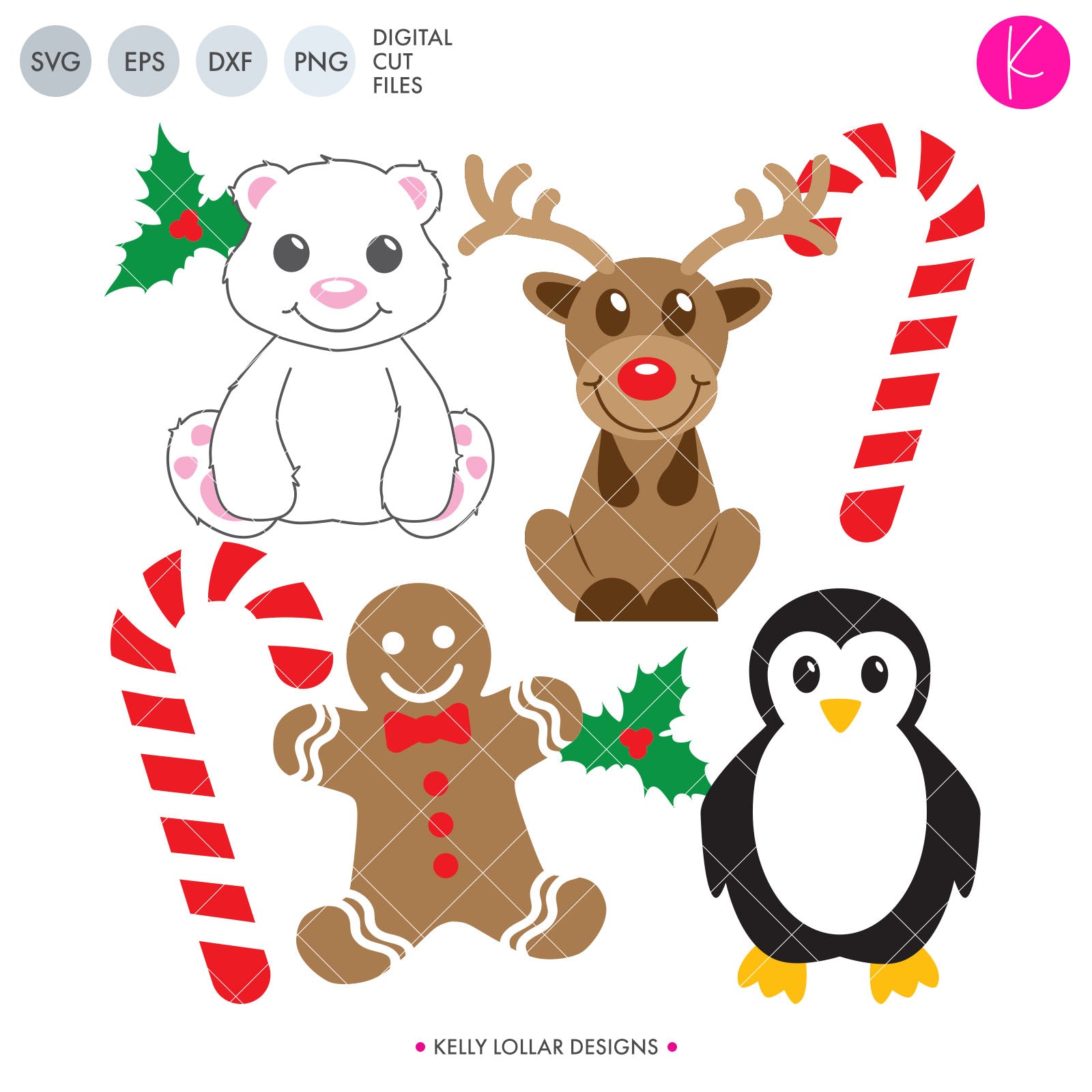 Download Christmas Animals Svg Pack Kelly Lollar Designs PSD Mockup Templates