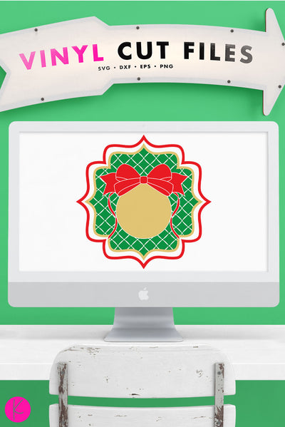 Download Christmas Ornament Monogram Frame SVG File | Kelly Lollar Designs