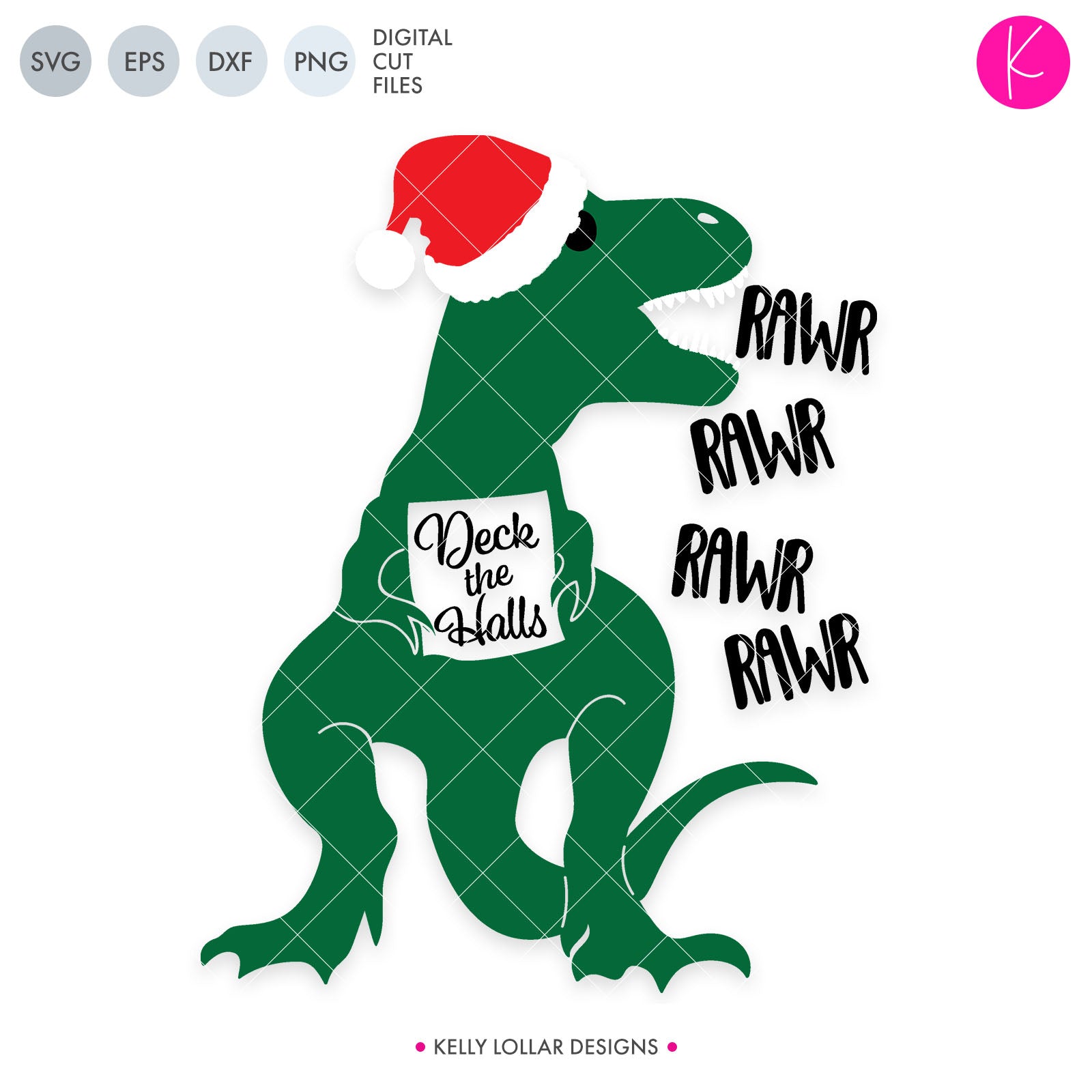 Download Christmas Dinosaur Svg File Kelly Lollar Designs