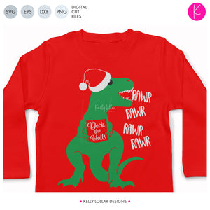Download Christmas Dinosaur Svg File Kelly Lollar Designs