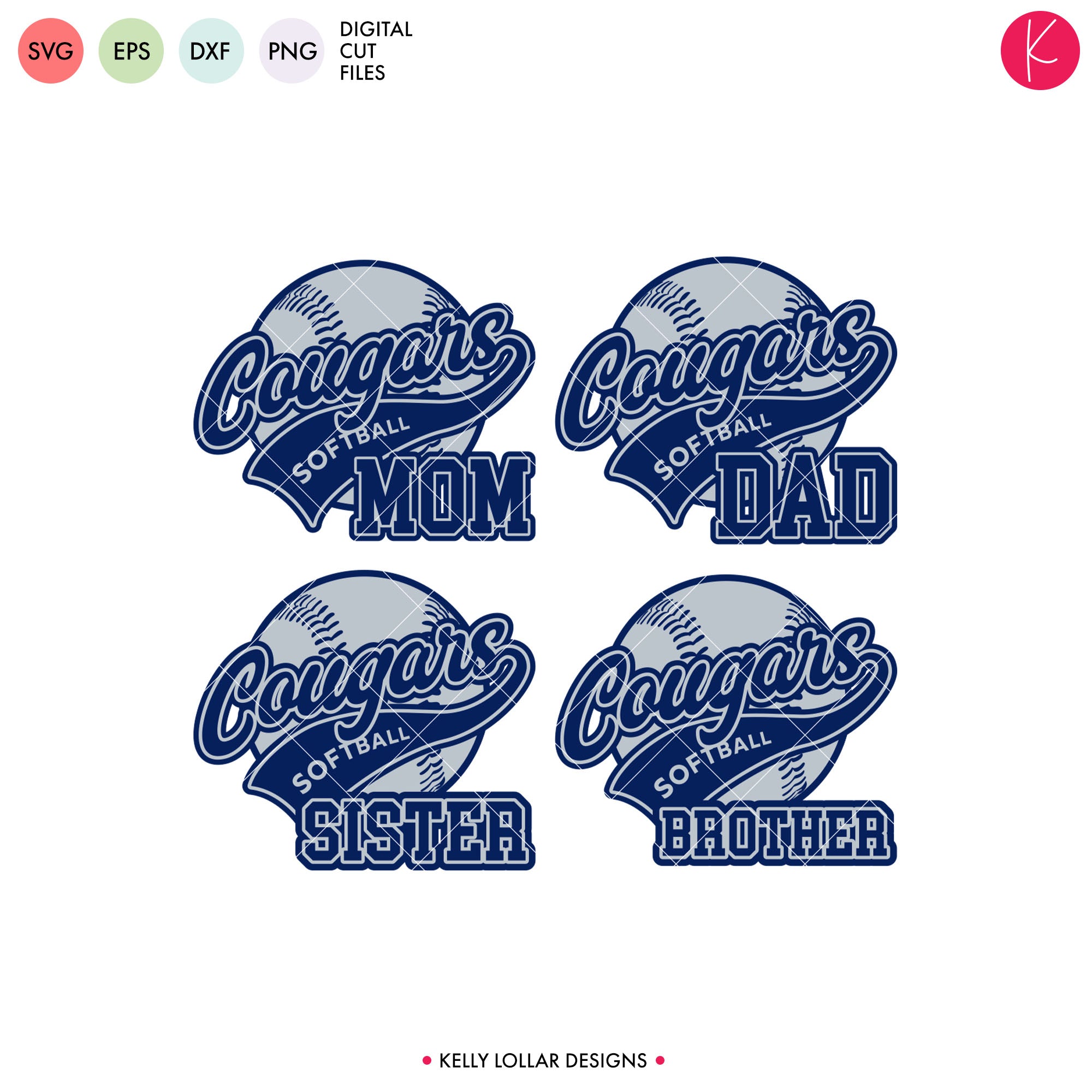 Cougars Baseball Softball Bundle Svg Dxf Eps Png Cut Files Kelly Lollar Designs