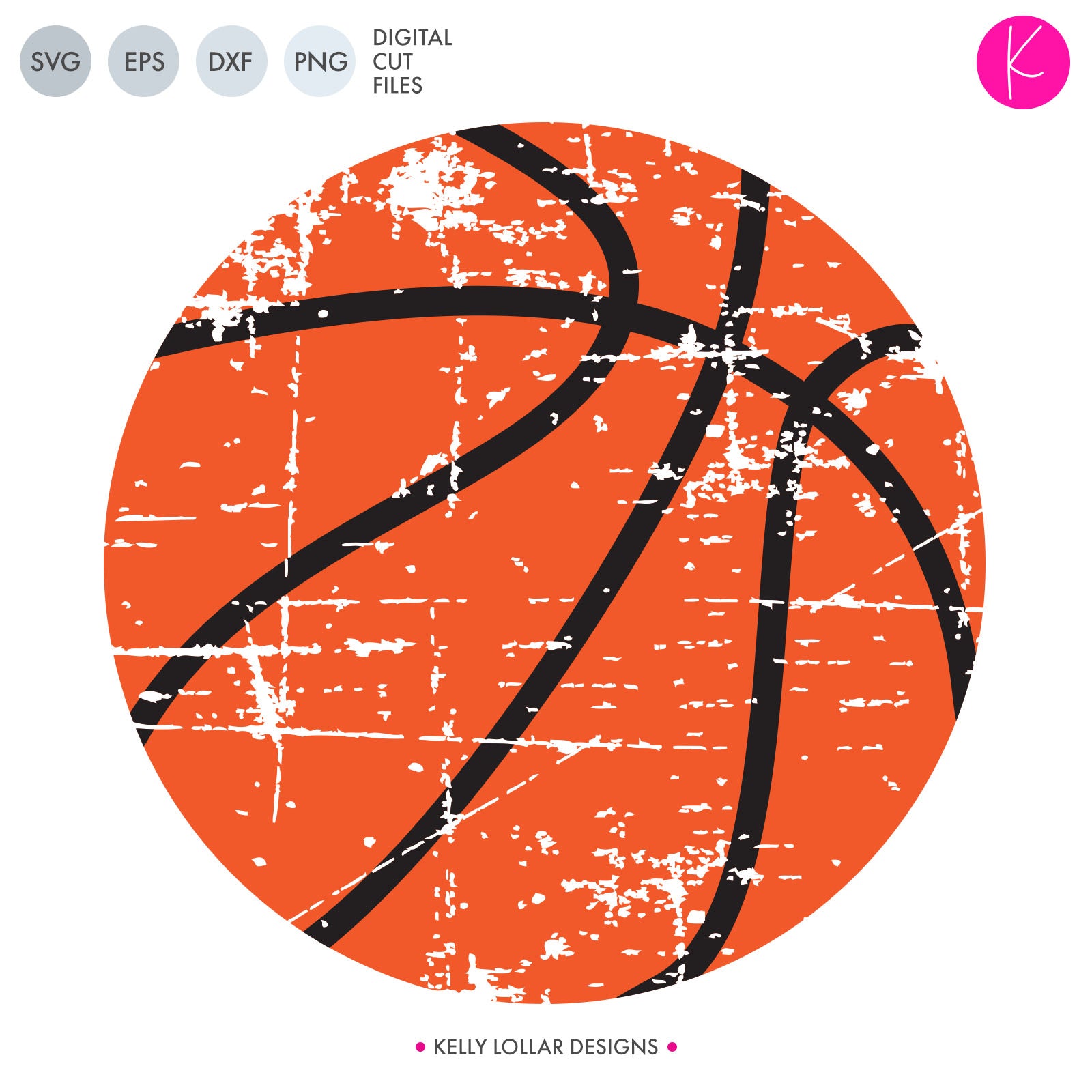 Distressed Basketball Svg File Kelly Lollar Designs