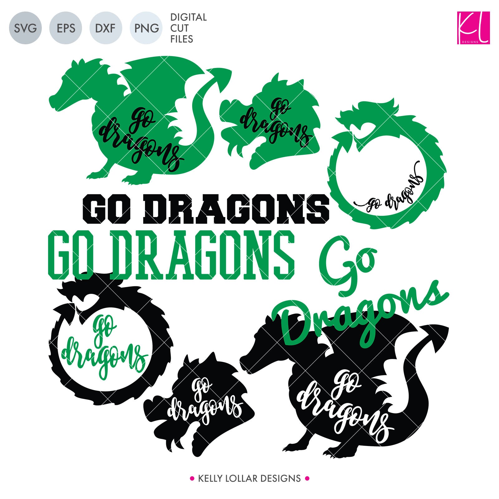 Download Dragons Mascot Bundle Svg Dxf Eps Png Cut Files Kelly Lollar Designs