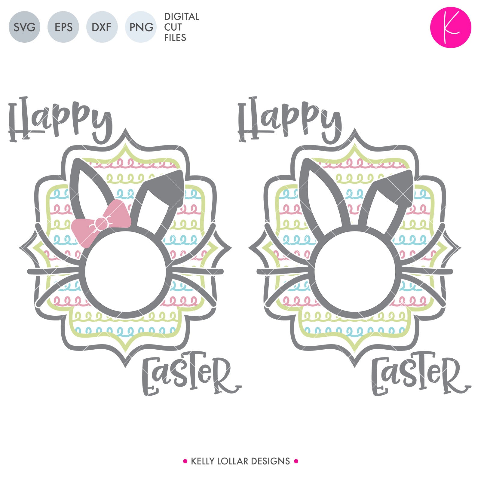 Download Easter Bunny Monogram SVG File | Kelly Lollar Designs