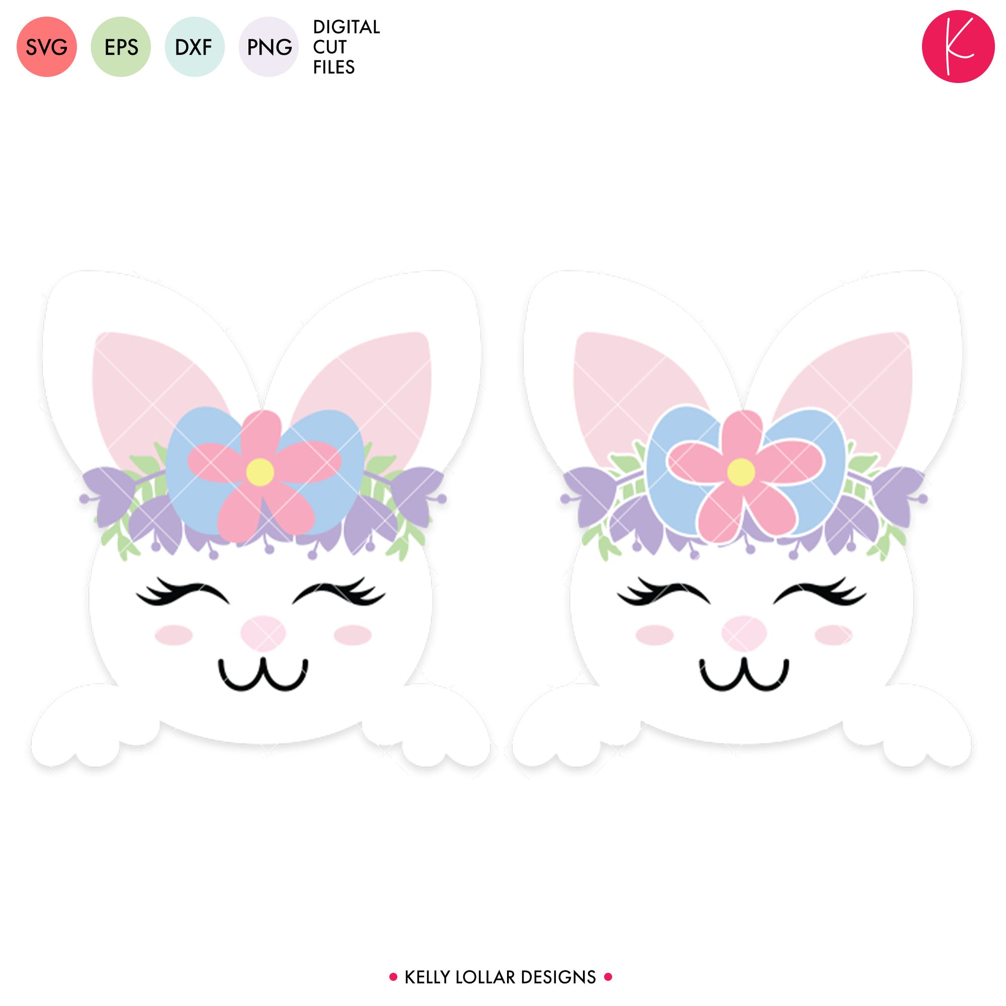 Download Floral Crown Easter Bunny Svg Dxf Eps Png Cut Files Kelly Lollar Designs