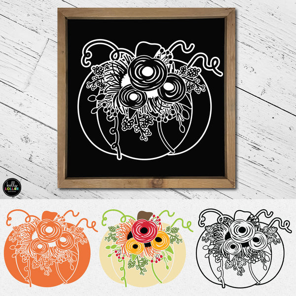 Download Floral Pumpkin | SVG DXF EPS PNG Cut Files - Kelly Lollar ...