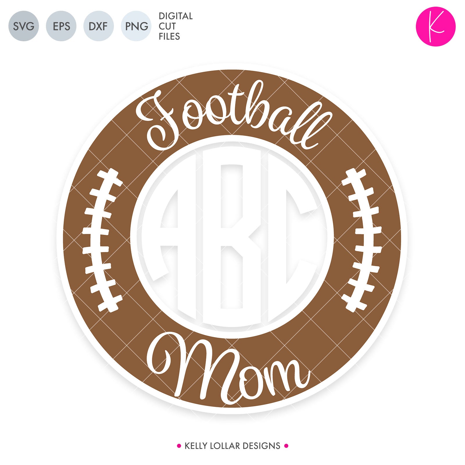 Download Football Mom Monogram Frame Svg File Kelly Lollar Designs