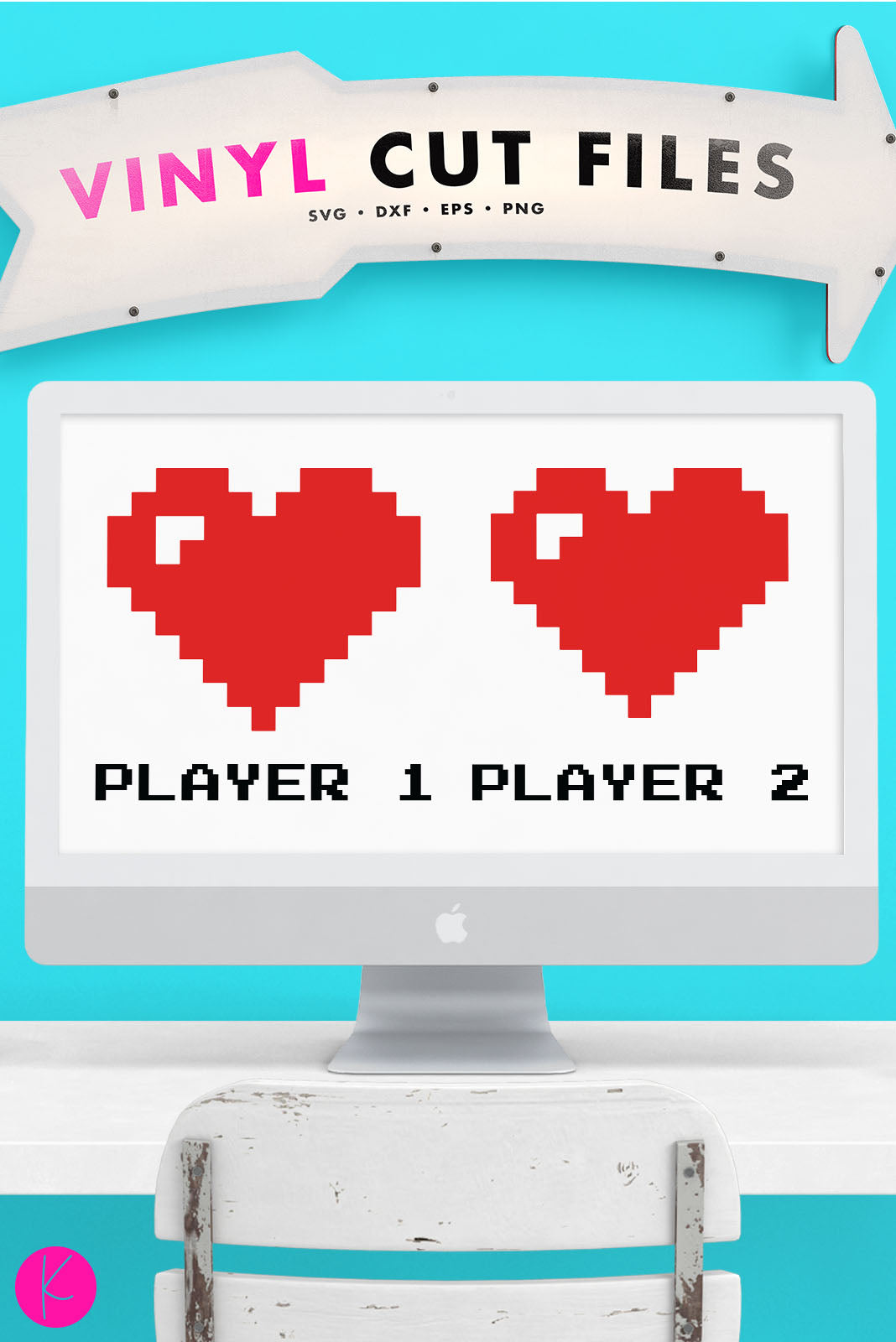 Gamer Couple Svg File With Bitmap Hearts Kelly Lollar Designs