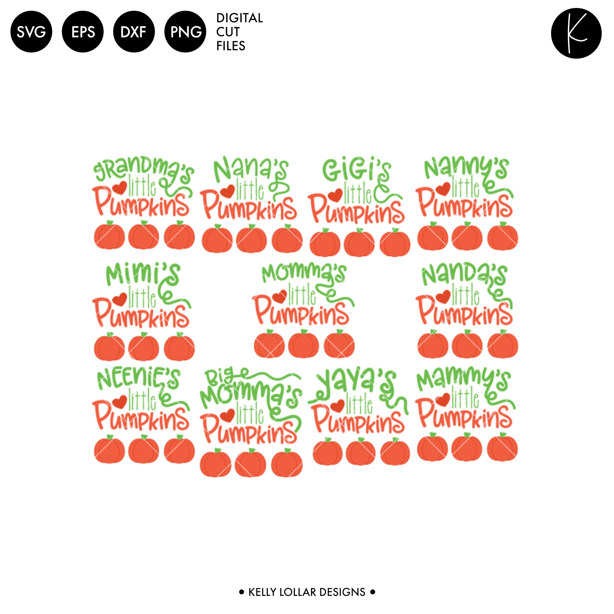 Download Grandma's Little Pumpkins SVG Cut File | Kelly Lollar ...