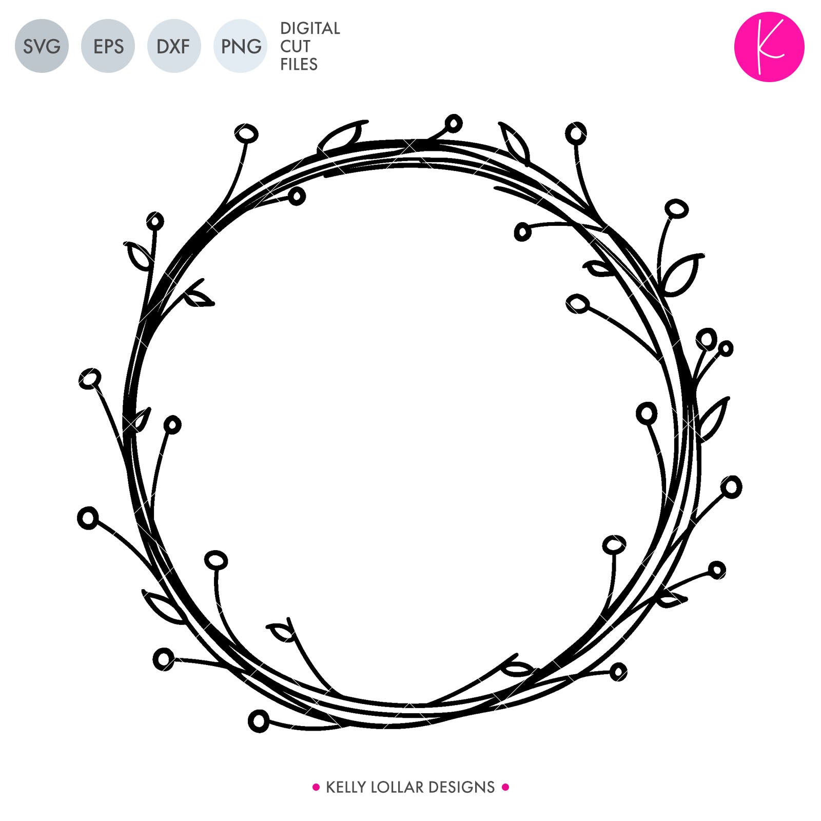 Floral Wreath SVG File | Kelly Lollar Designs