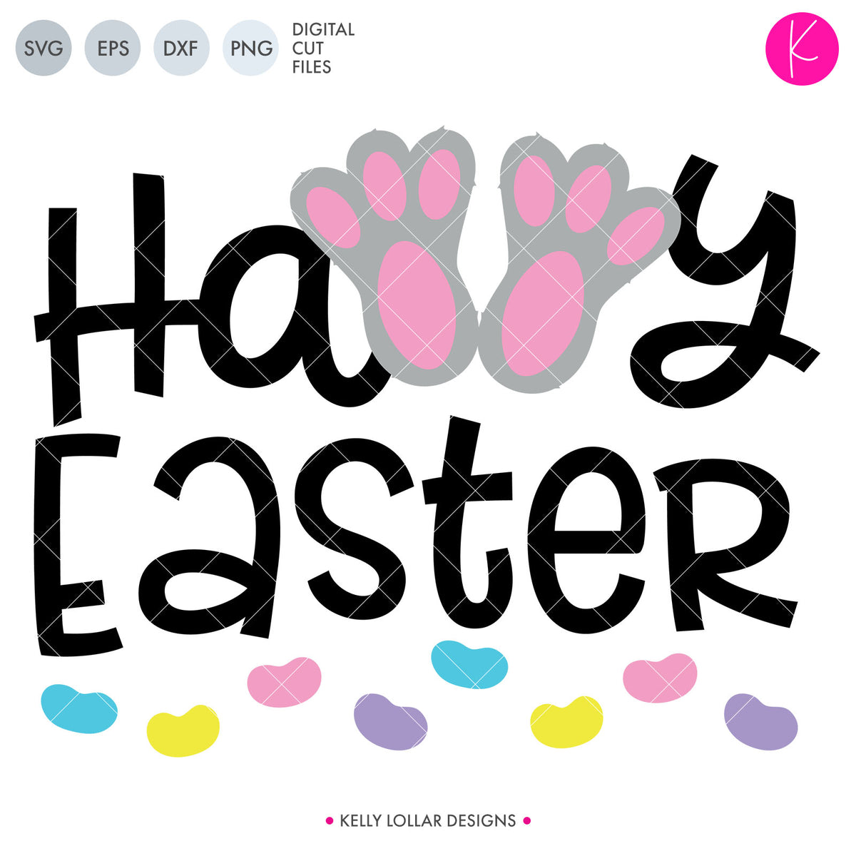 Download Happy Easter Bunny Feet SVG File | Kelly Lollar Designs