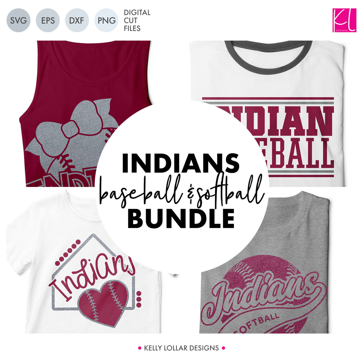 Download Indians Baseball & Softball Bundle | SVG DXF EPS PNG Cut ...