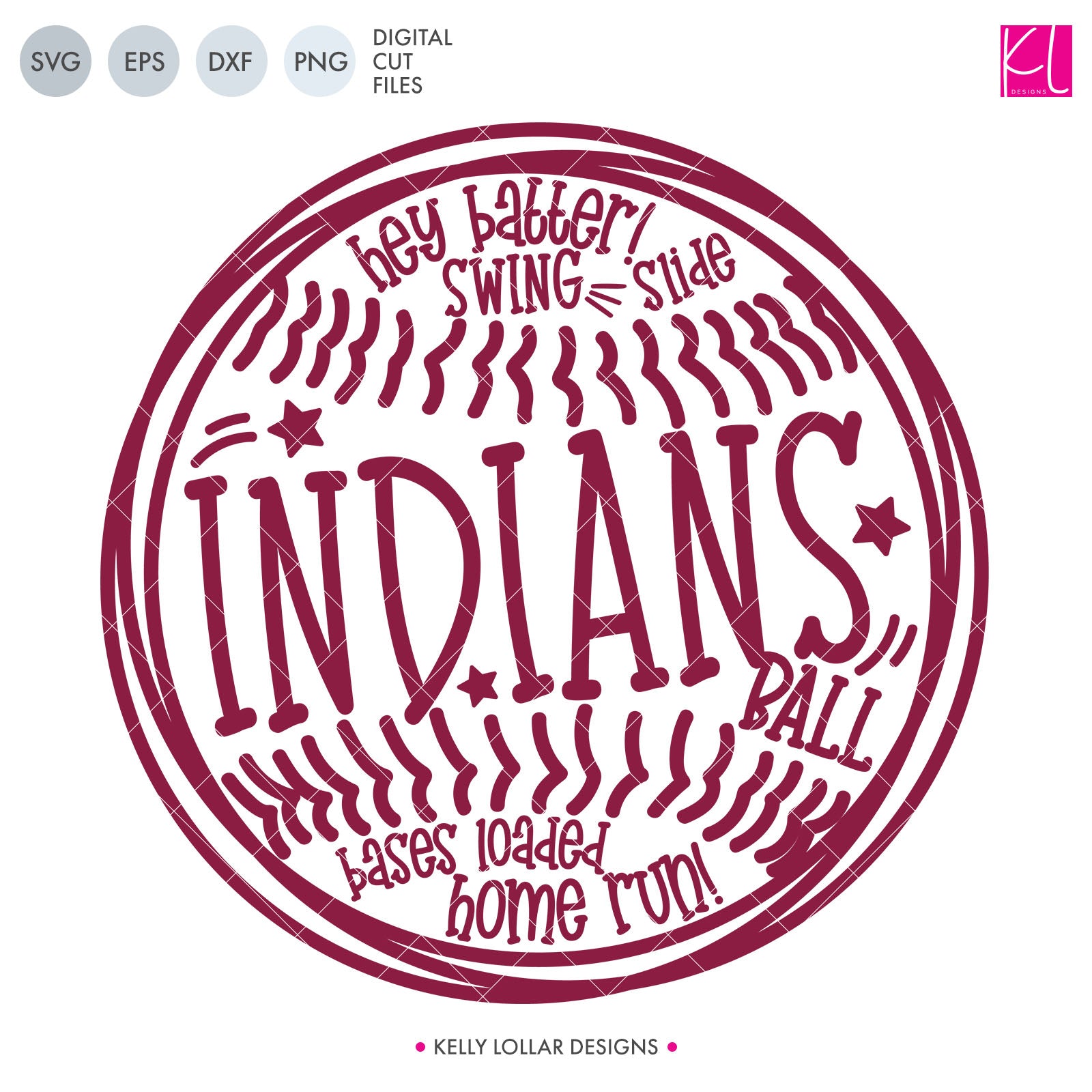 Download Indians Baseball & Softball Bundle | SVG DXF EPS PNG Cut ...