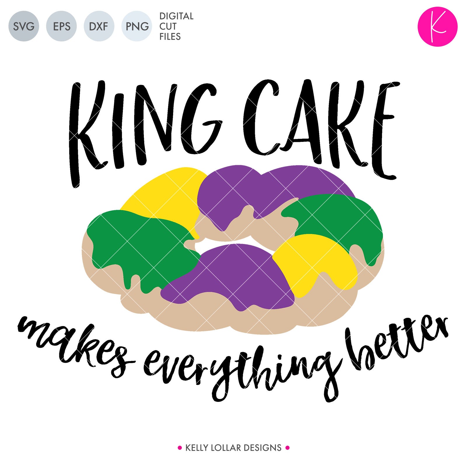 King Cake SVG File Kelly Lollar Designs