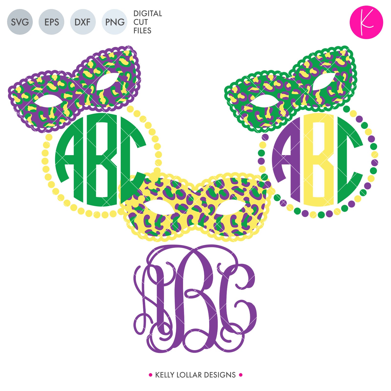 Download Leopard Print Mardi Gras Mask Monogram Svg Files Kelly Lollar Designs