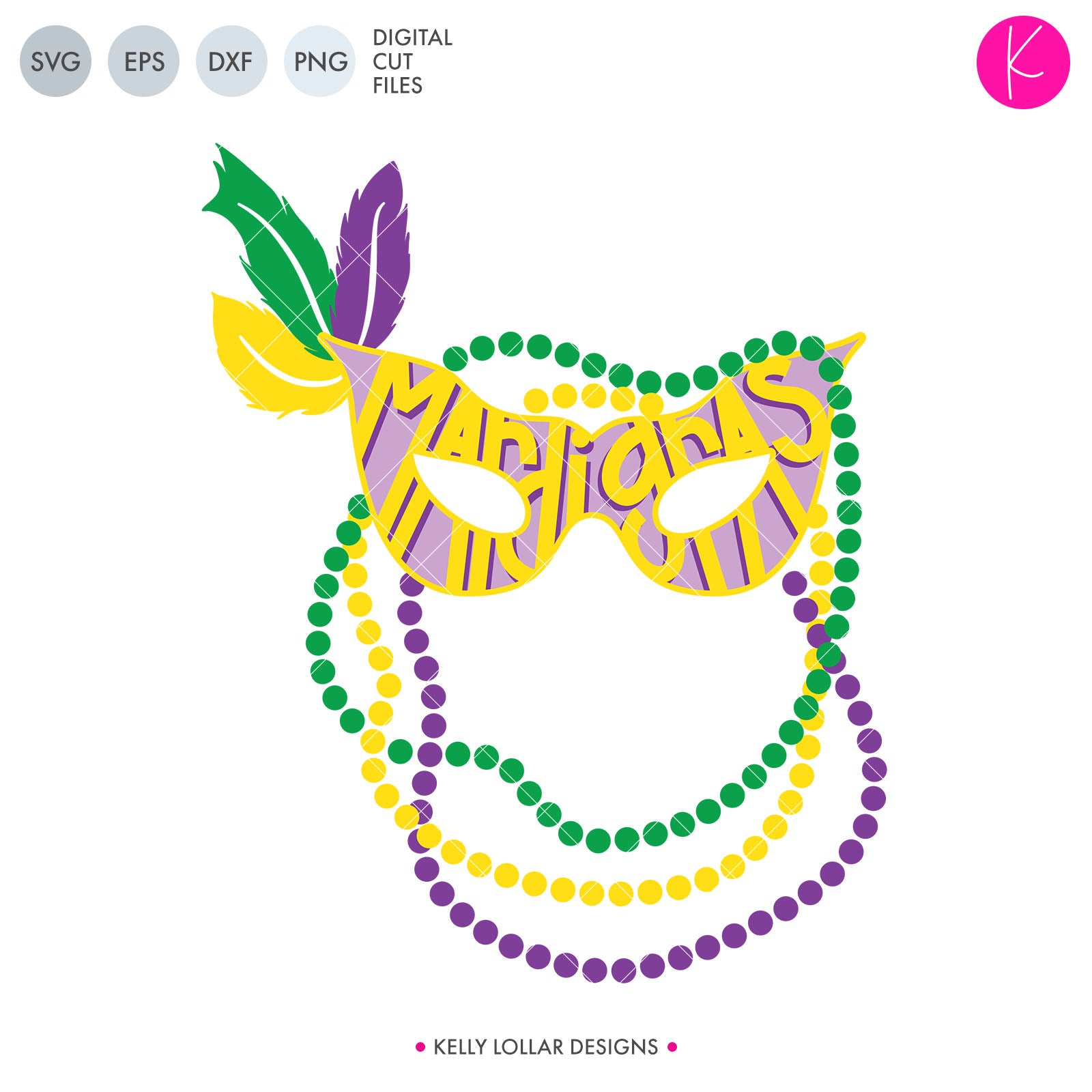 Mardi Gras Mask And Beads Svg File Kelly Lollar Designs