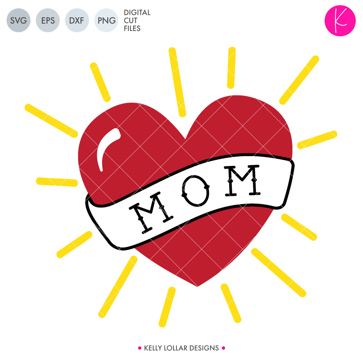 Download Mom Heart Tattoo SVG File for Mother's Day | Kelly Lollar Designs