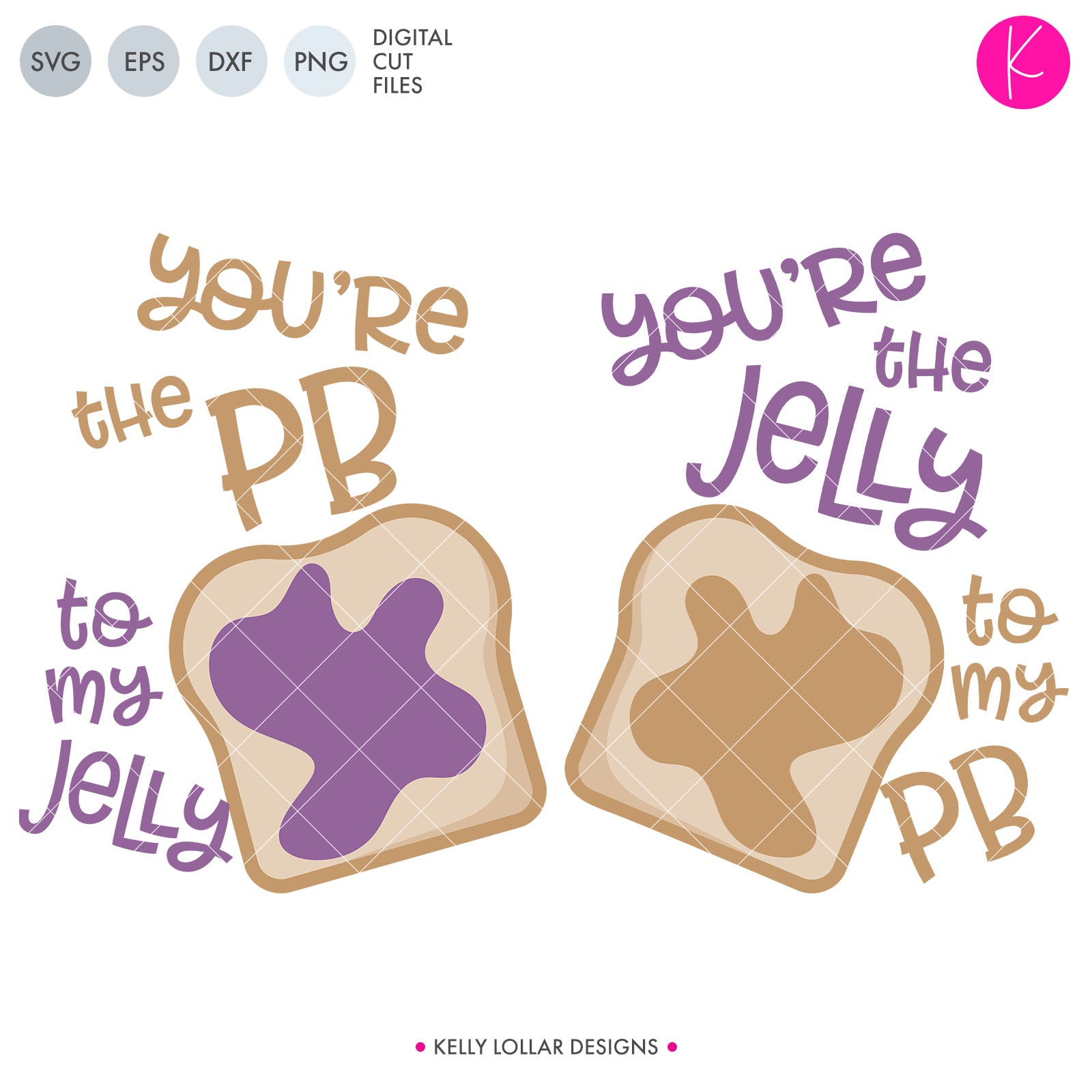 Peanut Butter Jelly Bff Svg Dxf Eps Png Cut Files