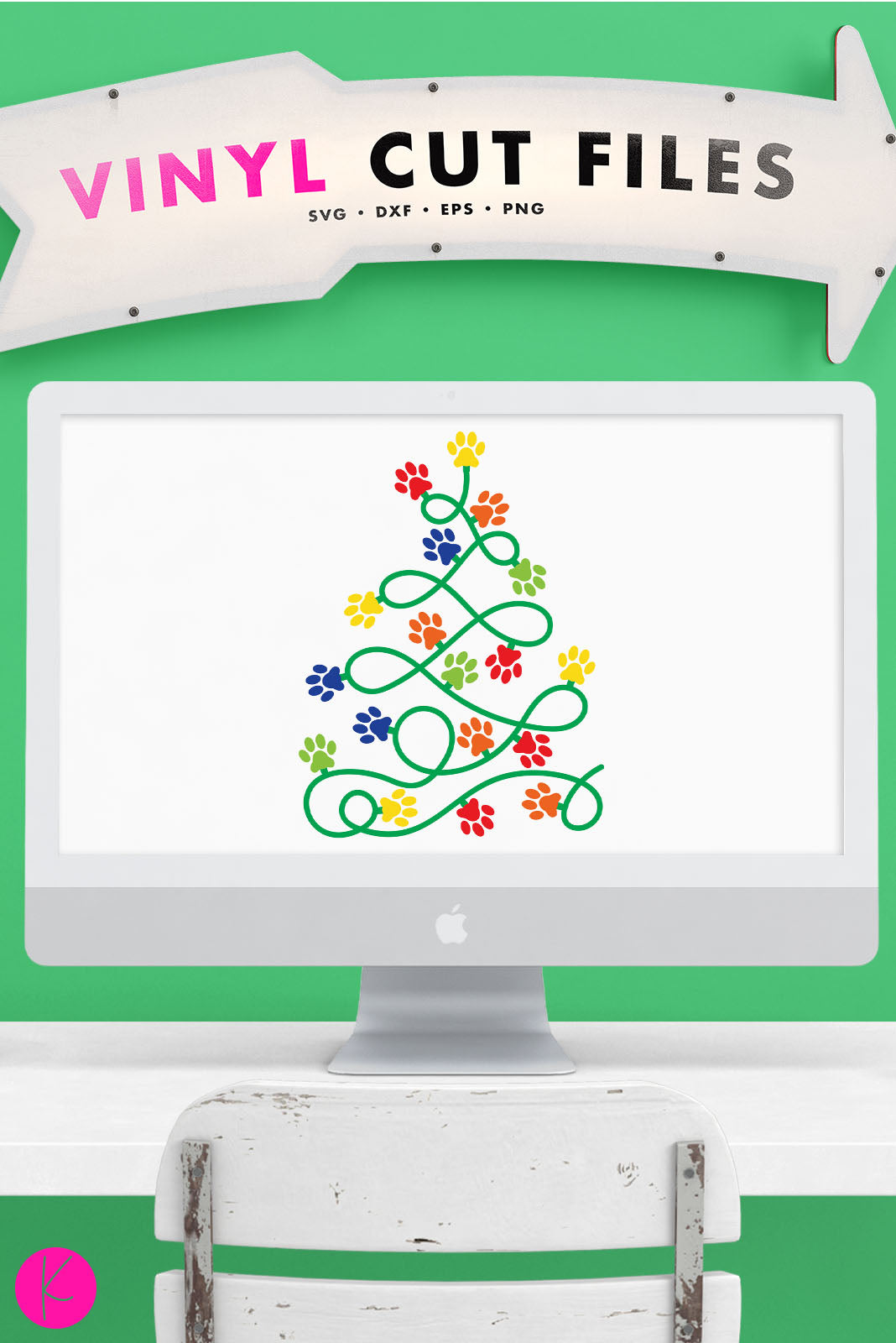 Download Paw Print Christmas Tree Svg Cut File Kelly Lollar Designs