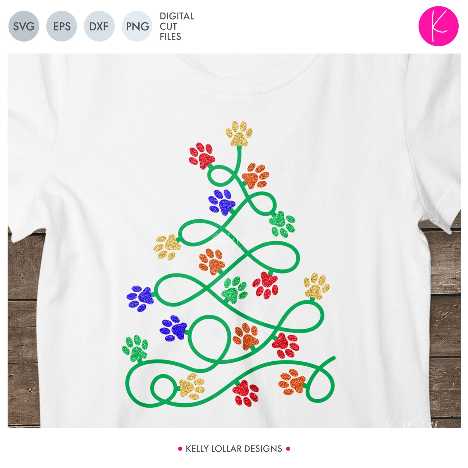 Download Paw Print Christmas Tree SVG Cut File | Kelly Lollar Designs