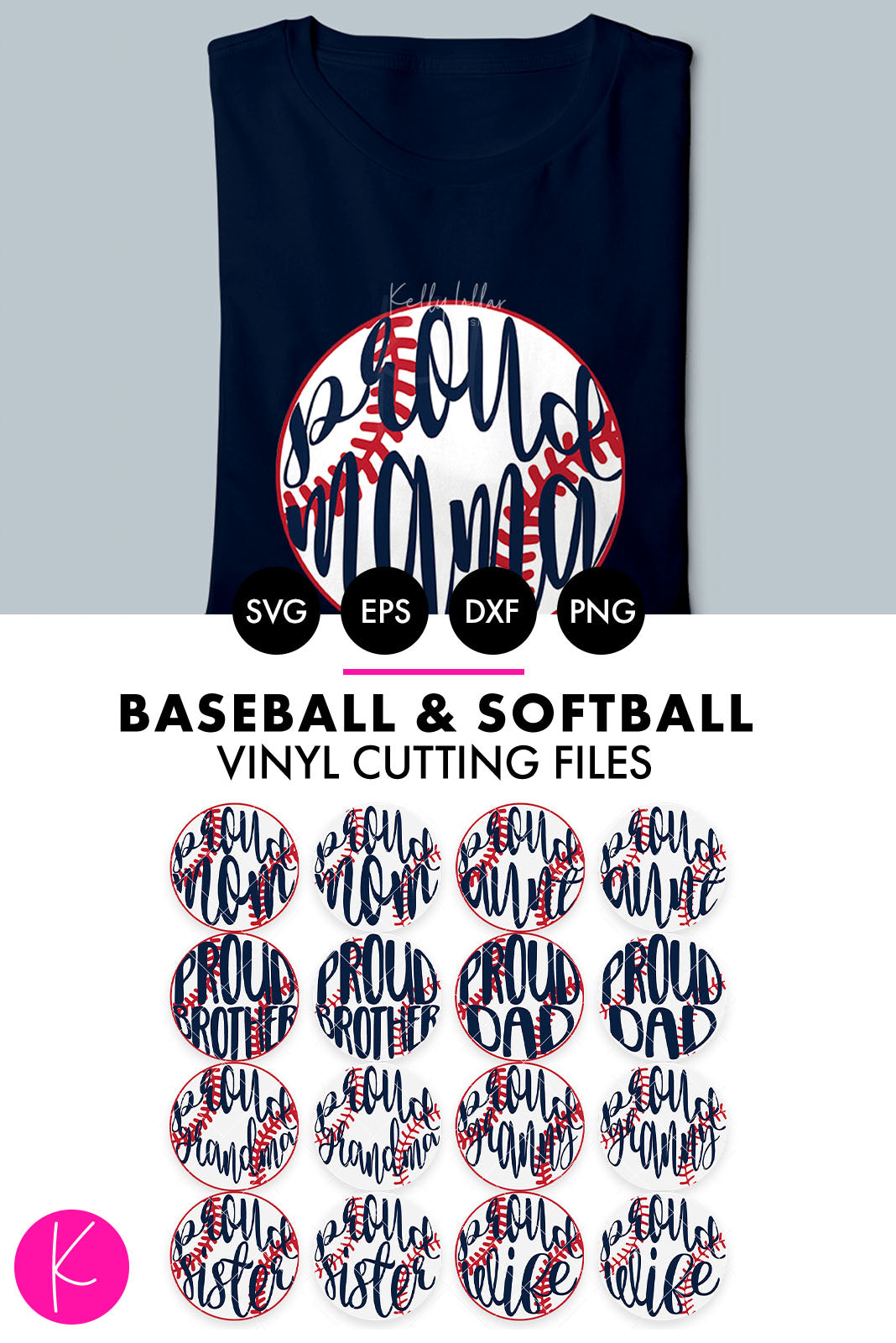 Proud Family Baseball Softball Svg Dxf Eps Png Cut Files Kelly Lollar Designs