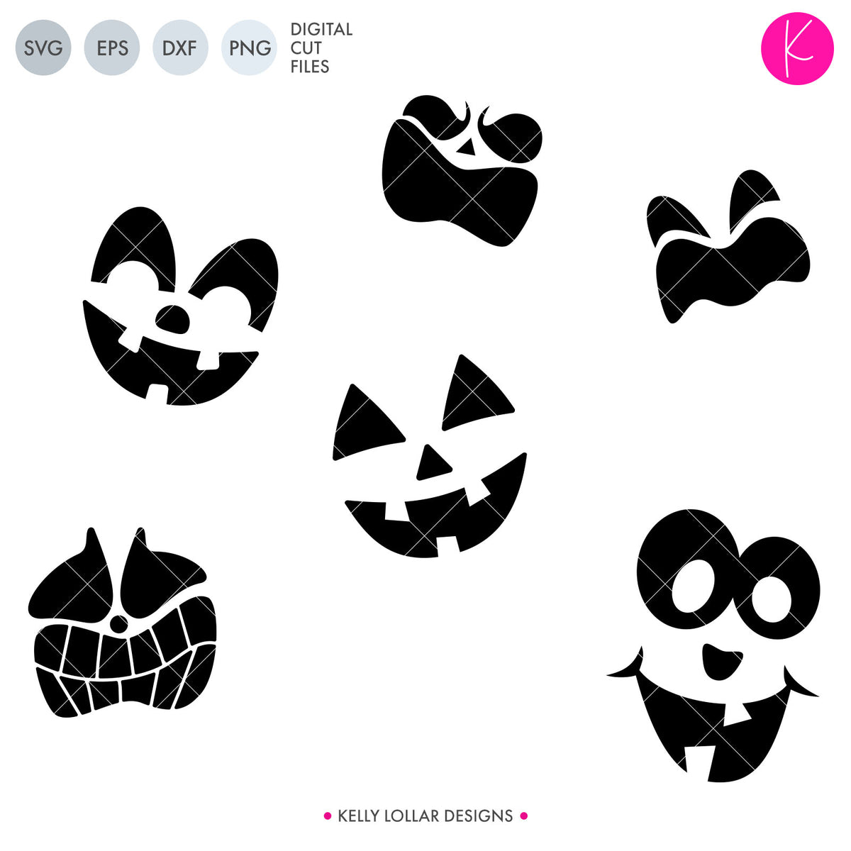 Pumpkin Face SVG Cute File Pack | Kelly Lollar Designs