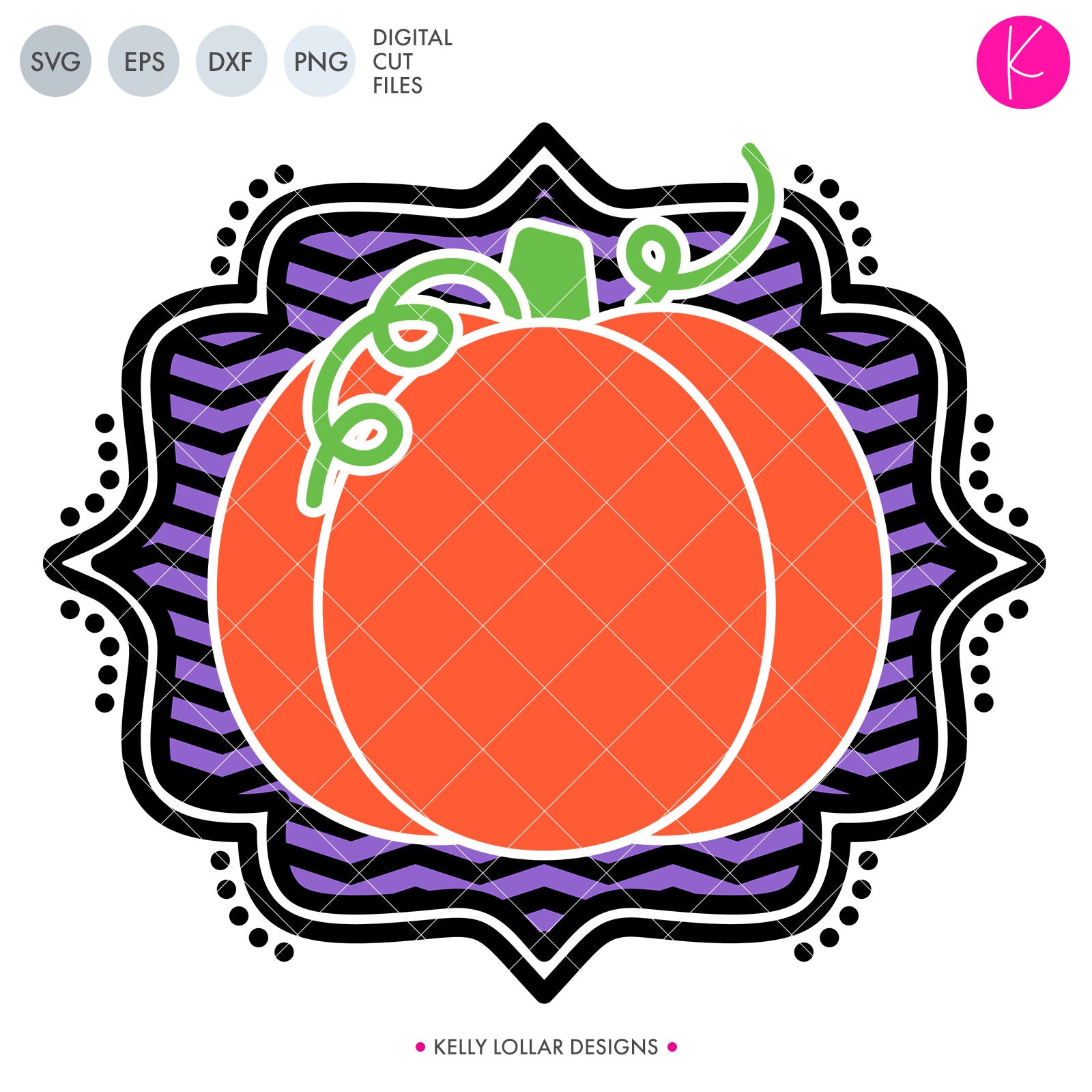 Download Cute Pumpkin Monogram Frame SVG Cut Files | Kelly Lollar ...