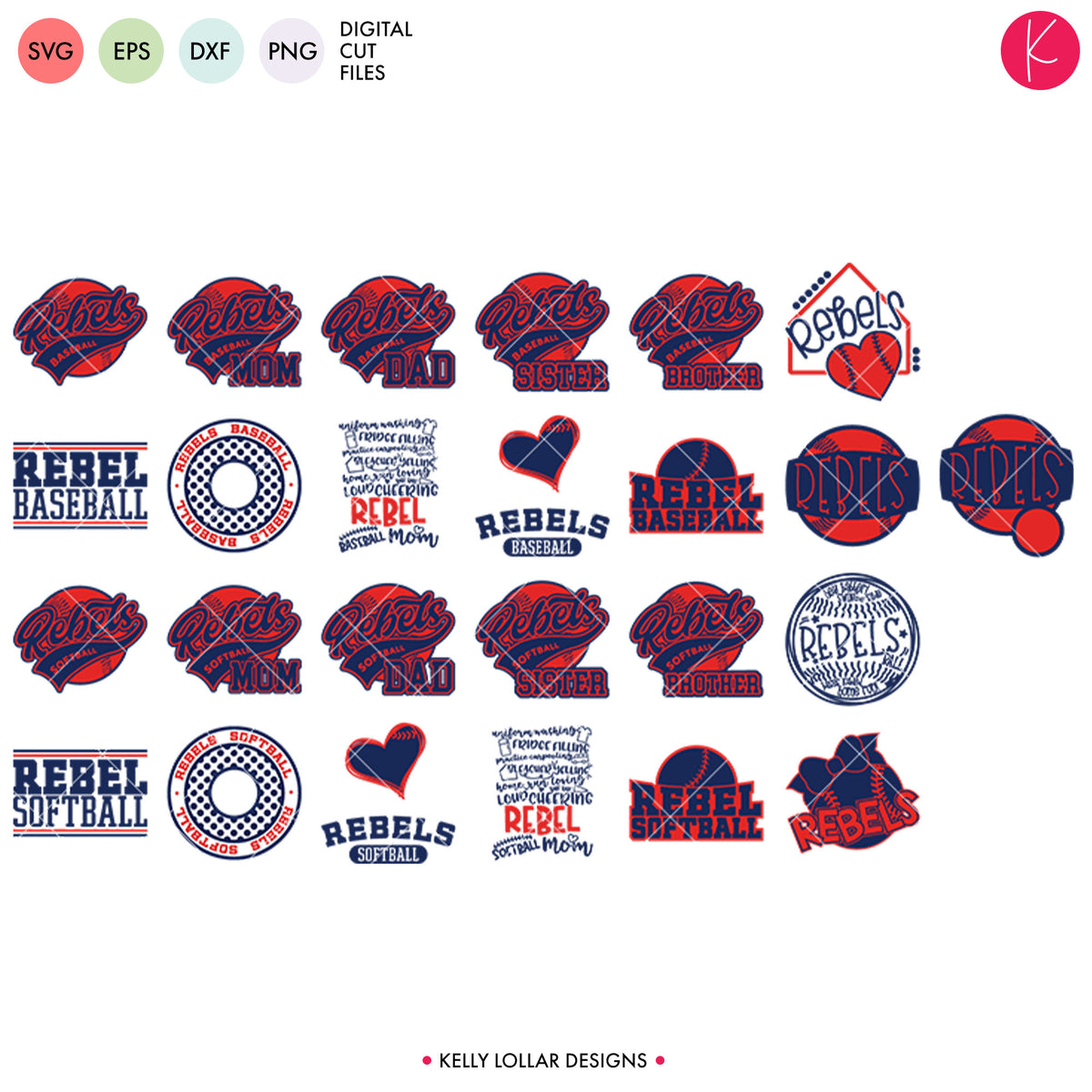 Download Rebels Baseball & Softball Bundle | SVG DXF EPS PNG Cut ...