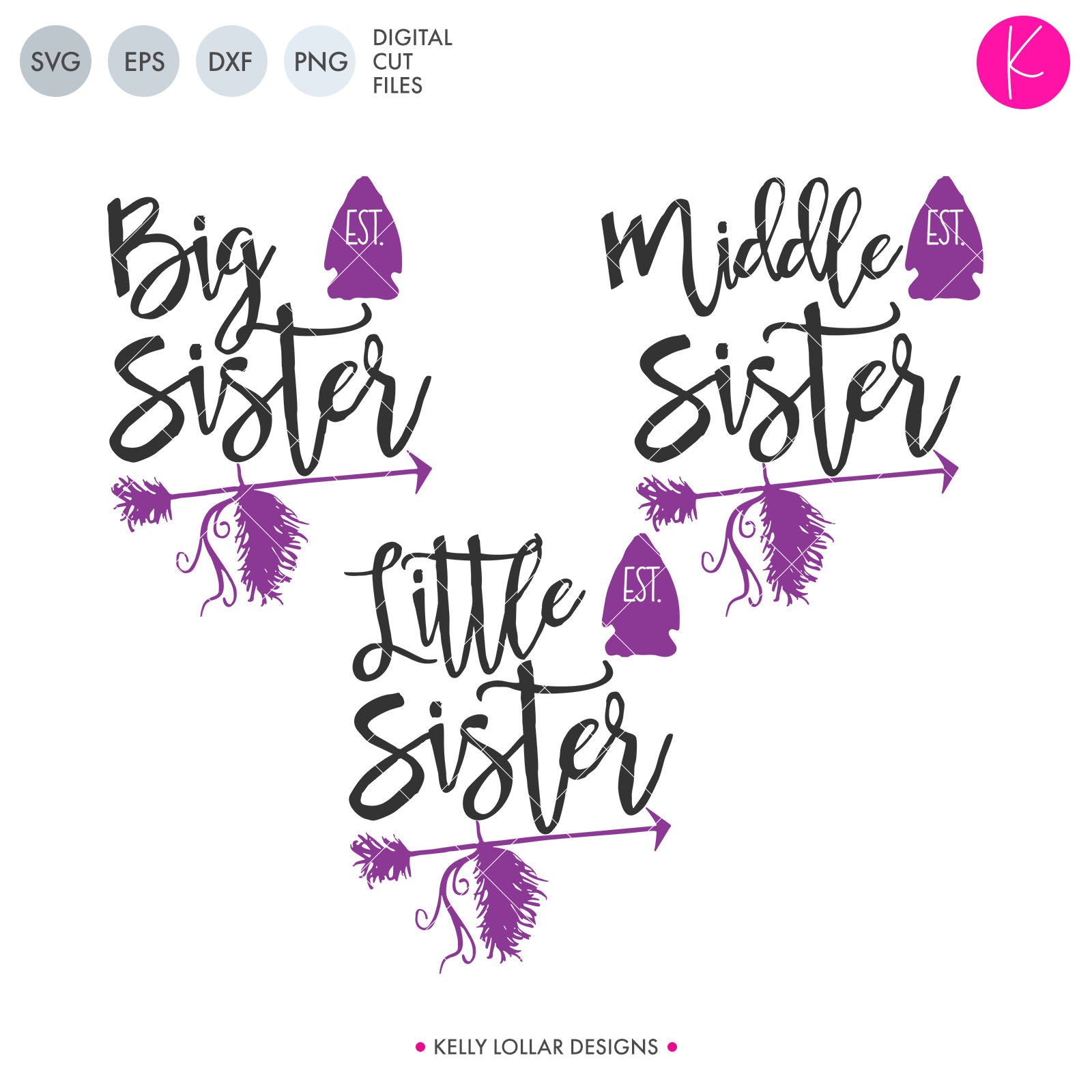 Download Big Little Sisters Arrow Svg Set Kelly Lollar Designs