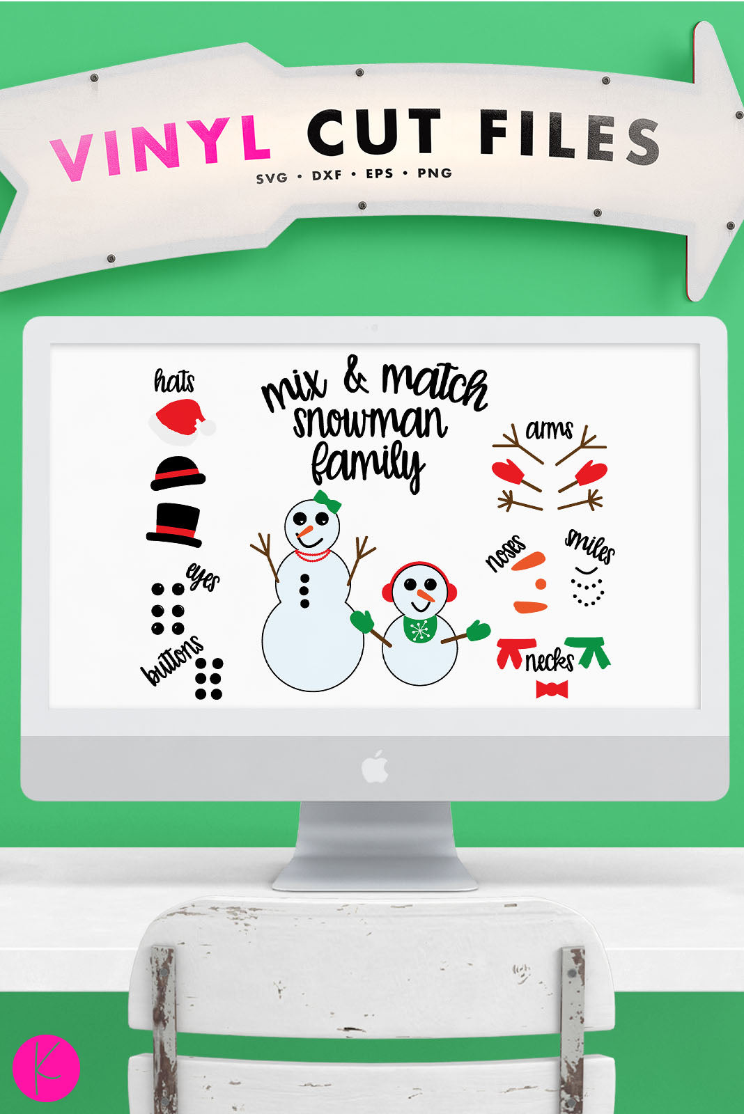 Snowman Family Mix Match Svg Files Kelly Lollar Designs