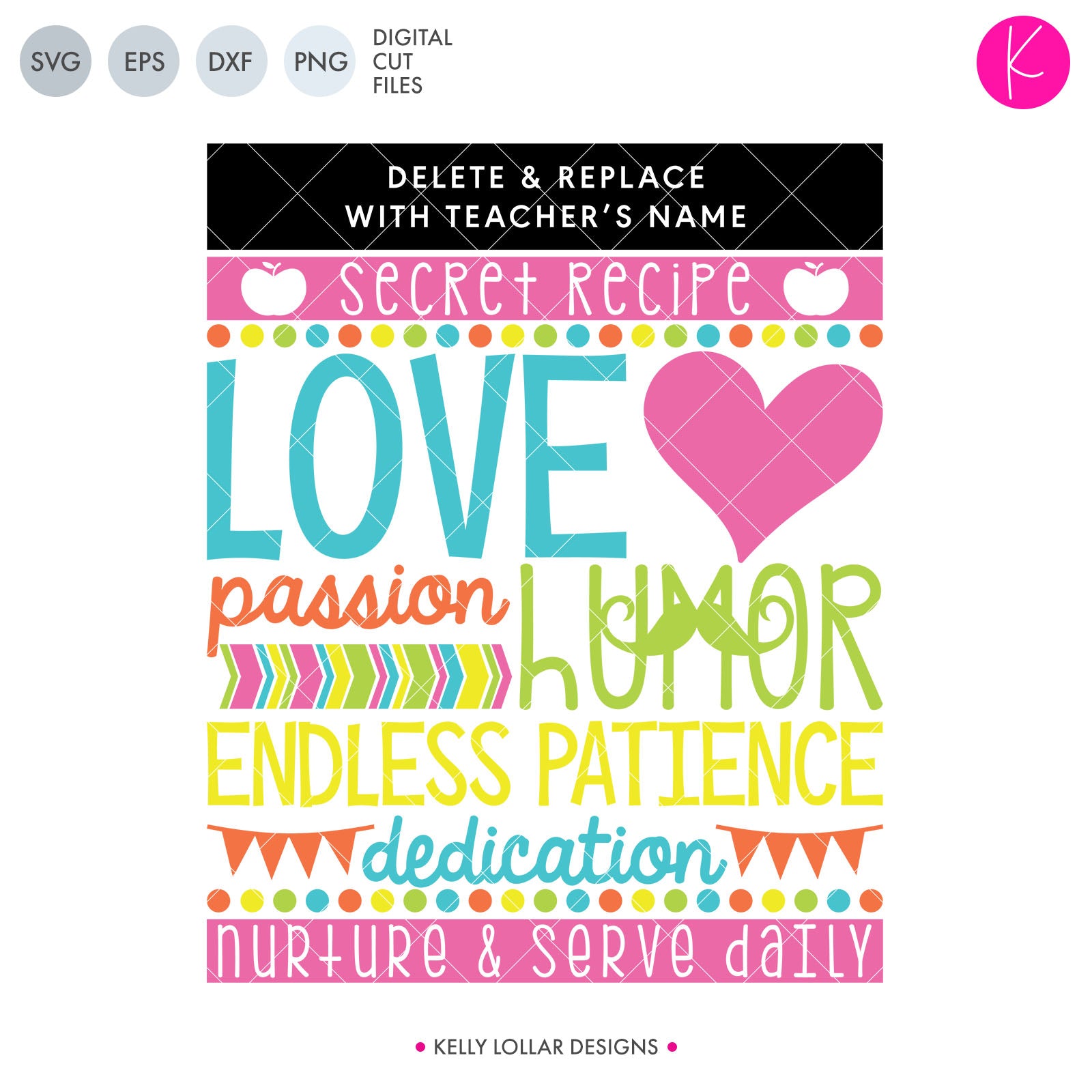 Download Teacher S Secret Recipe Svg Dxf Eps Png Cut Files Kelly Lollar Designs