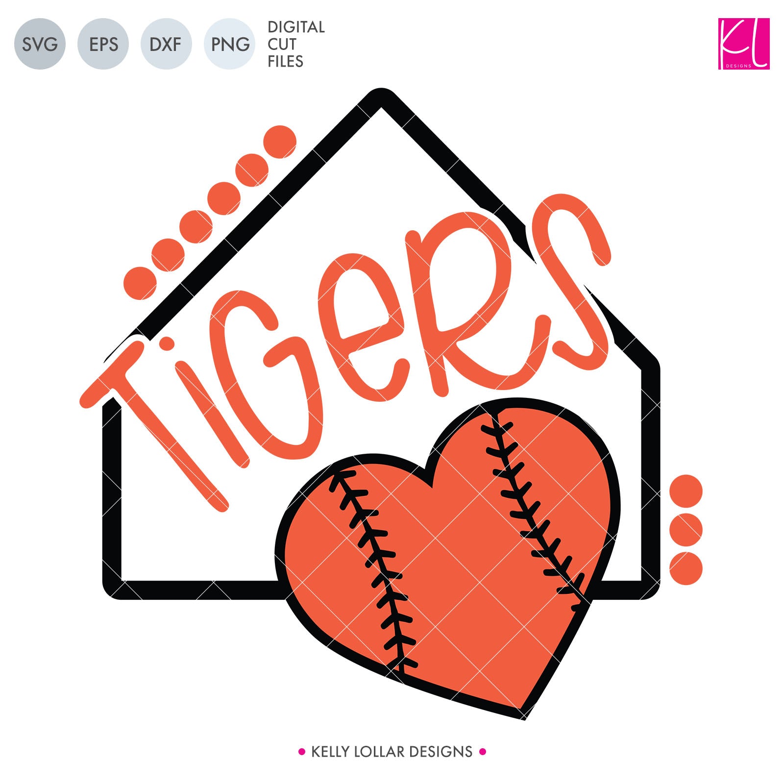 Tigers Baseball Softball Bundle Svg Dxf Eps Png Cut Files Kelly Lollar Designs