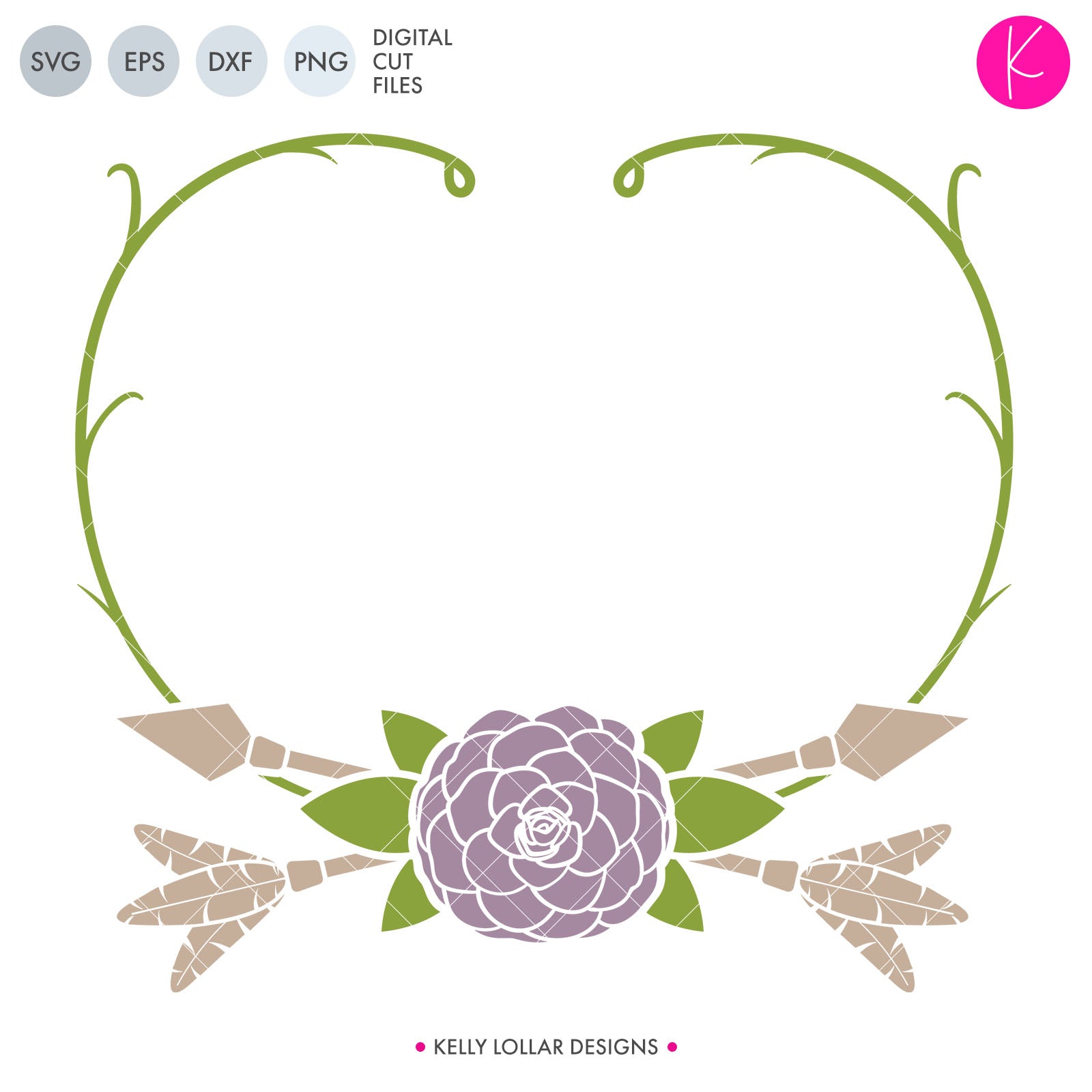 Download Flower And Vine Monogram Frame Svg Files Kelly Lollar Designs