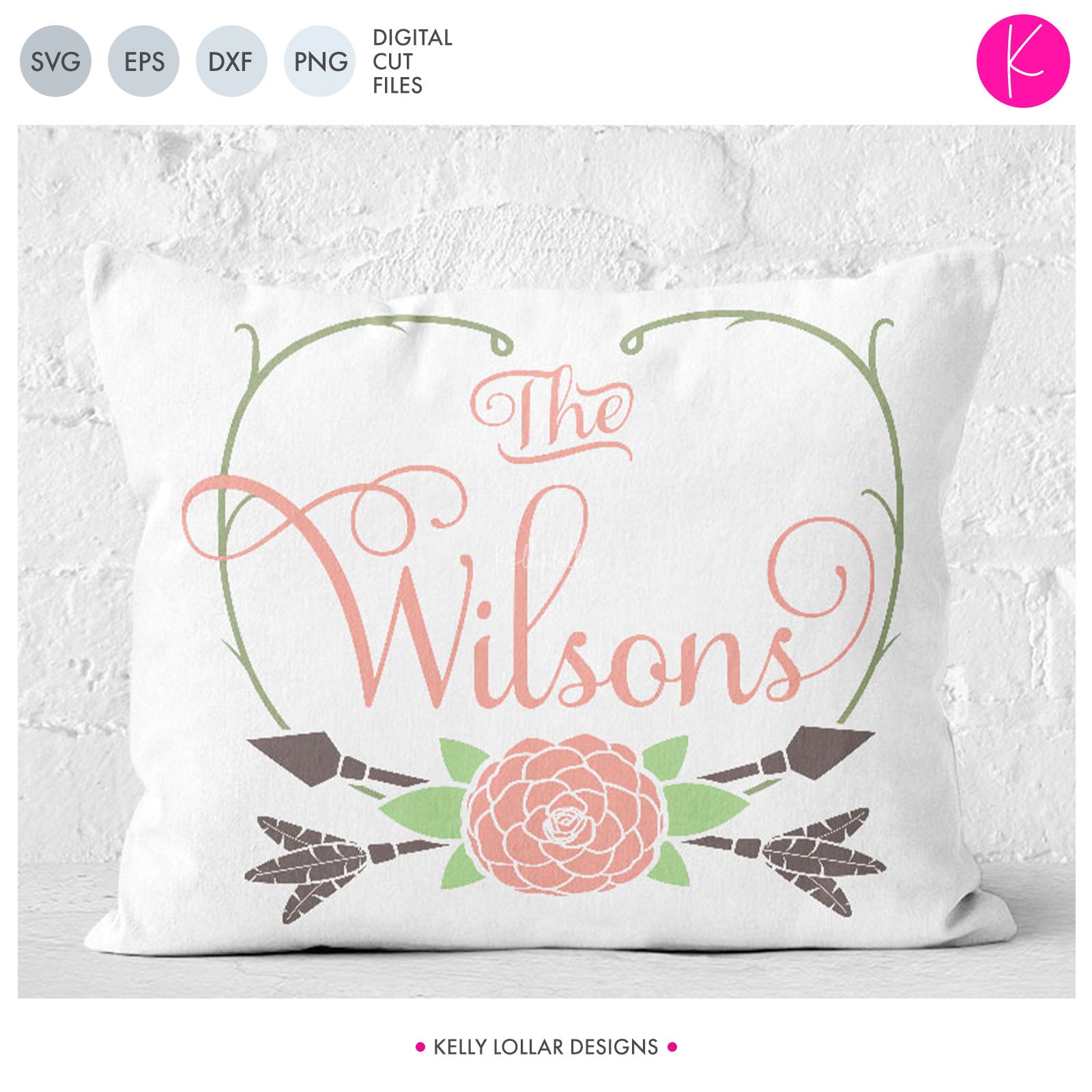 Download Flower And Vine Monogram Frame Svg Files Kelly Lollar Designs