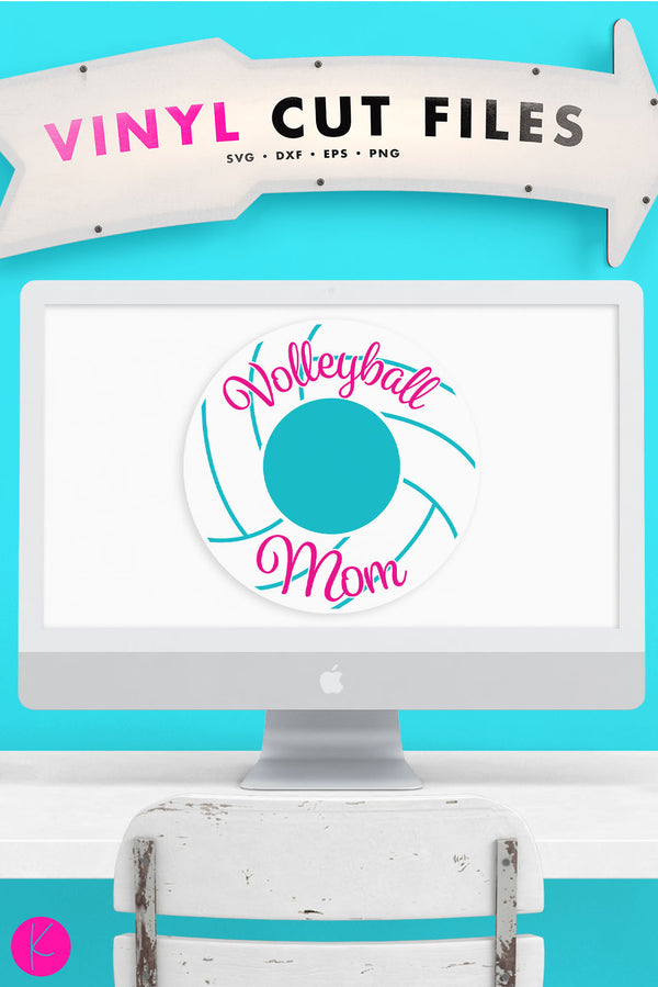 Download Volleyball Mom Monogram SVG Files | Kelly Lollar Designs